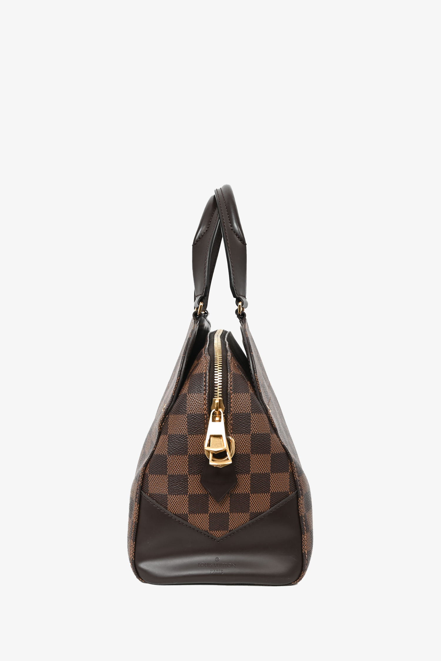 Louis Vuitton 2016 Brown Canvas 'Damier Ebene Kensington' Bowling Bag