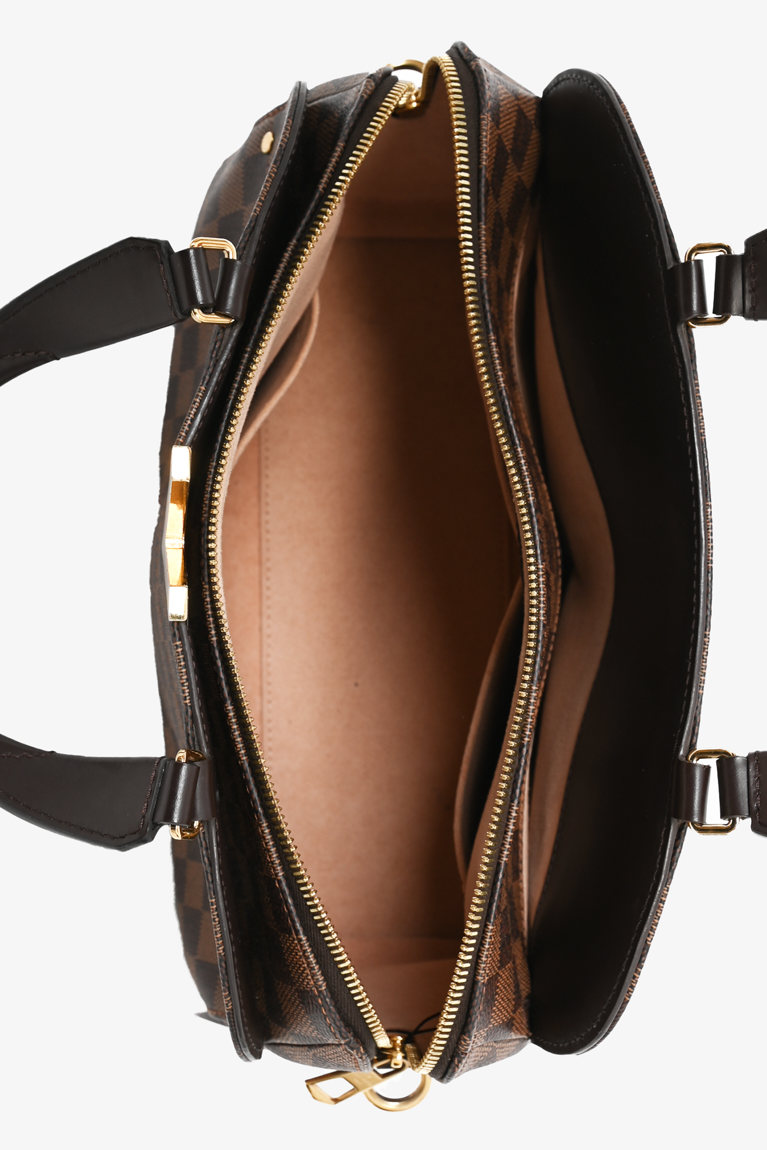 Louis Vuitton 2016 Brown Canvas 'Damier Ebene Kensington' Bowling Bag