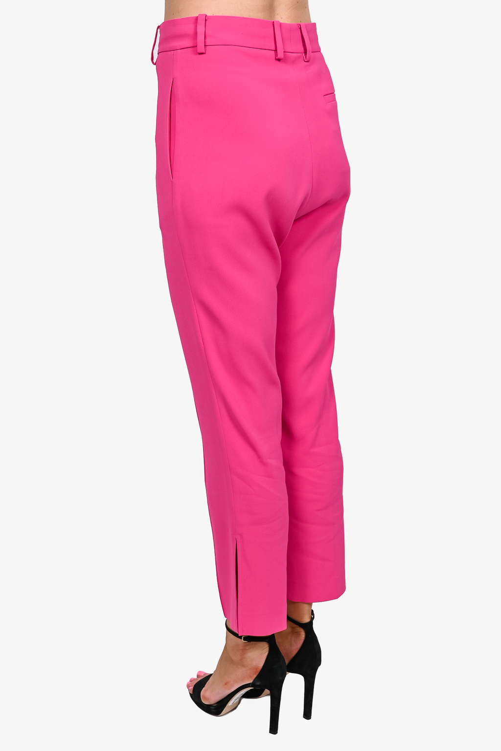 Khaite Hot Pink Pleated Straight Leg Trousers Size 4
