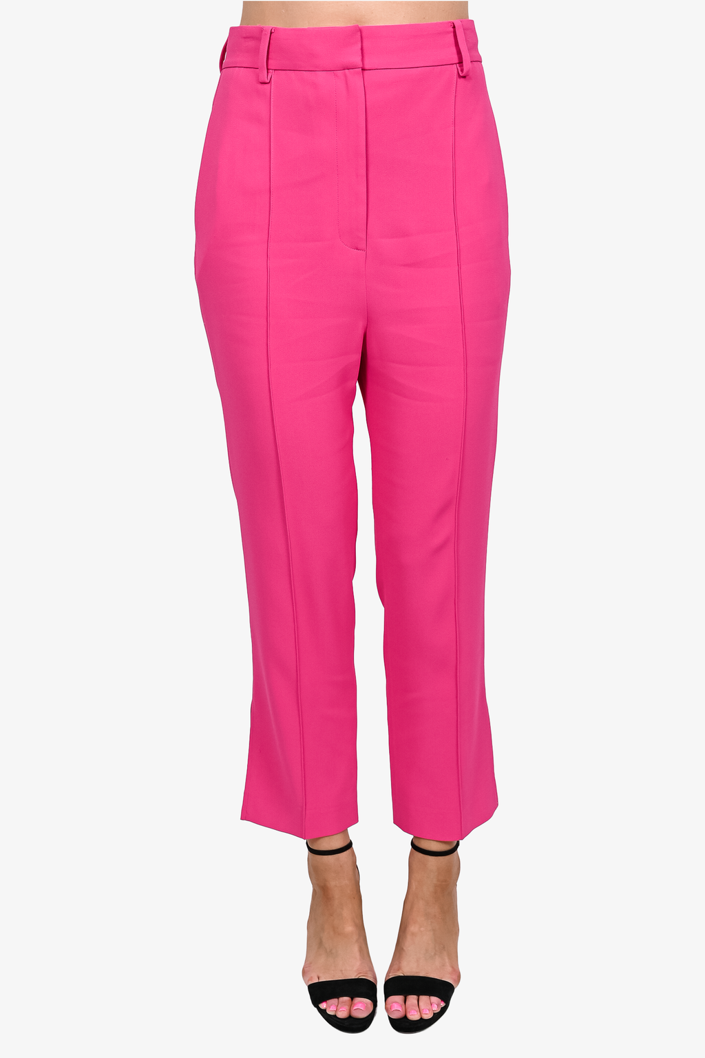 Khaite Hot Pink Pleated Straight Leg Trousers Size 4