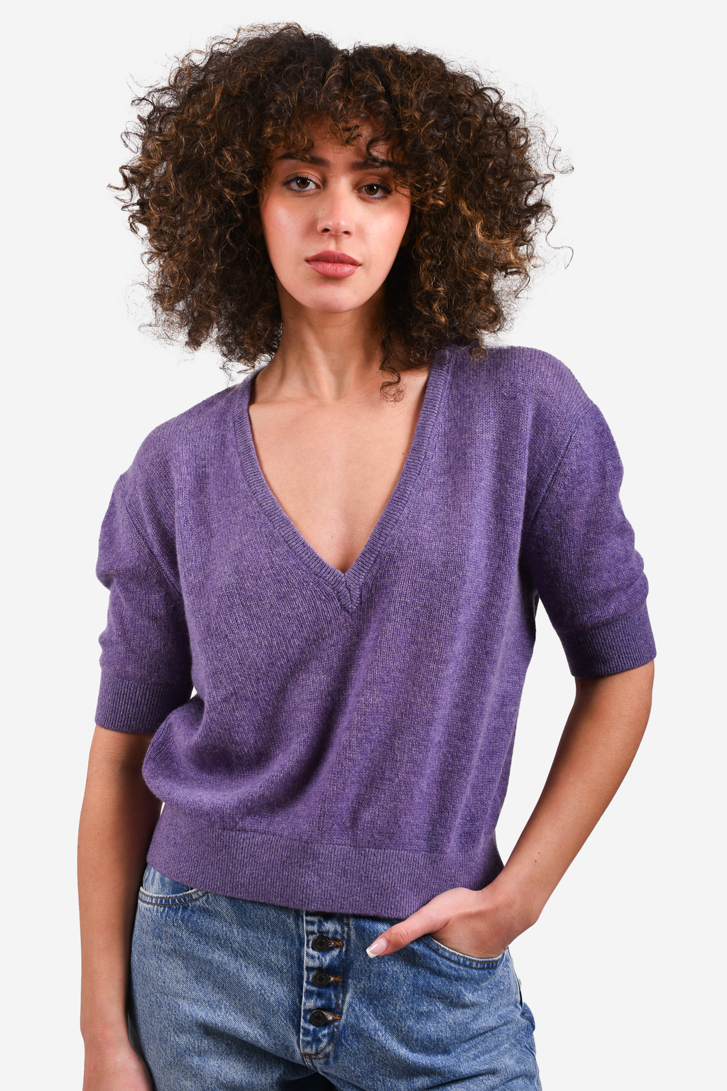 Khaite Purple Cashmere Sweater Size M