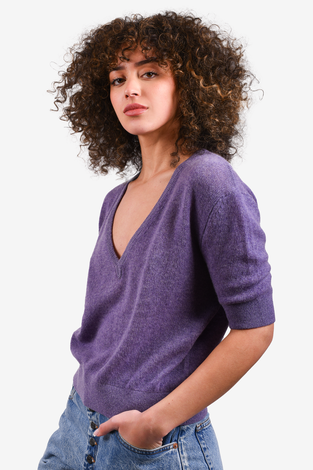 Khaite Purple Cashmere Sweater Size M