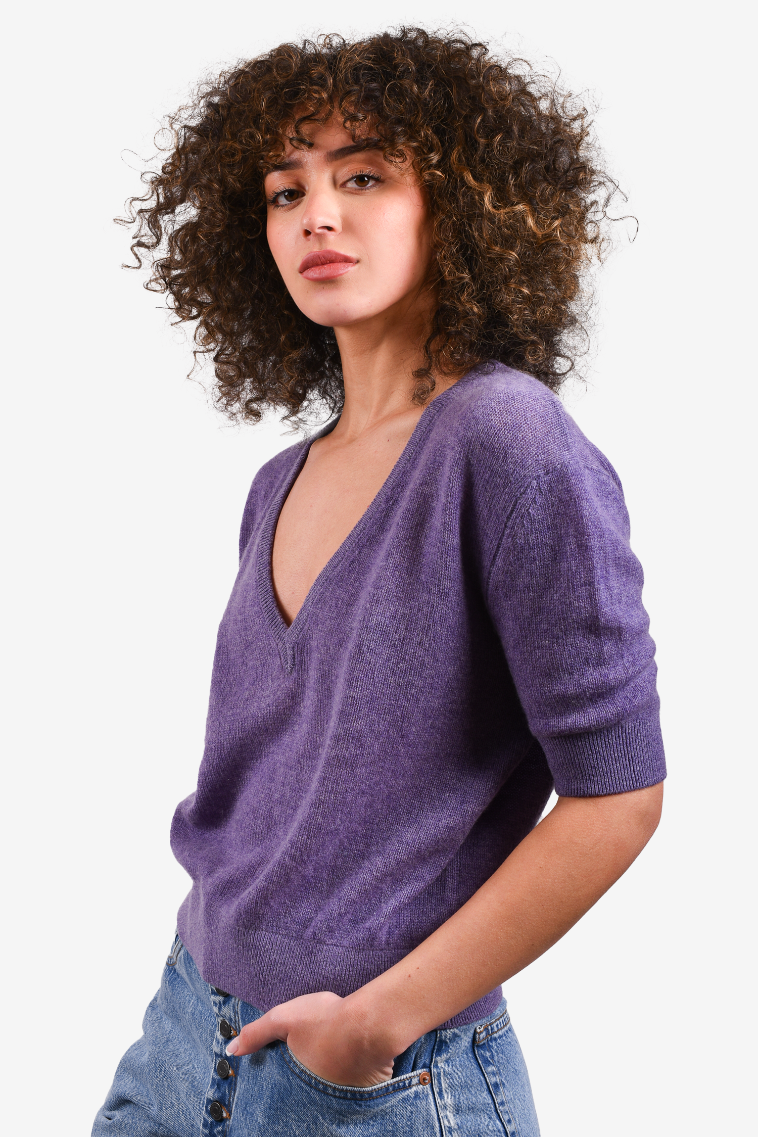 Khaite Purple Cashmere Sweater Size M