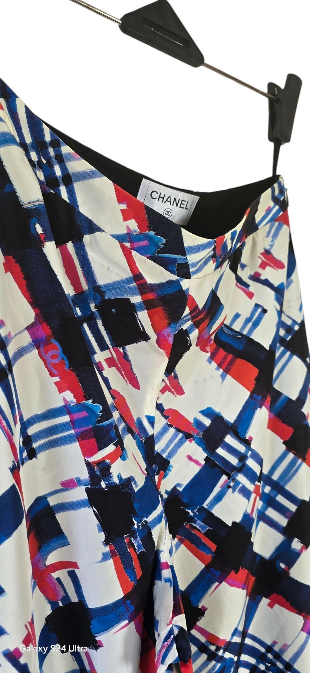 Rare Chanel 16P Runway Wide Leg Silk Trouser Pants FR 36