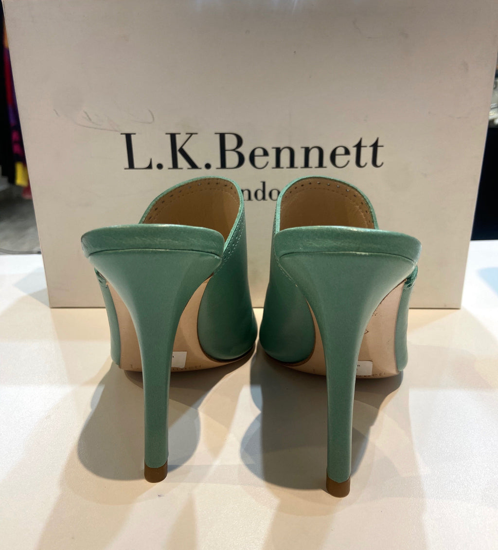 L.K BENNETT TULUM HEELED LEATHER MULES