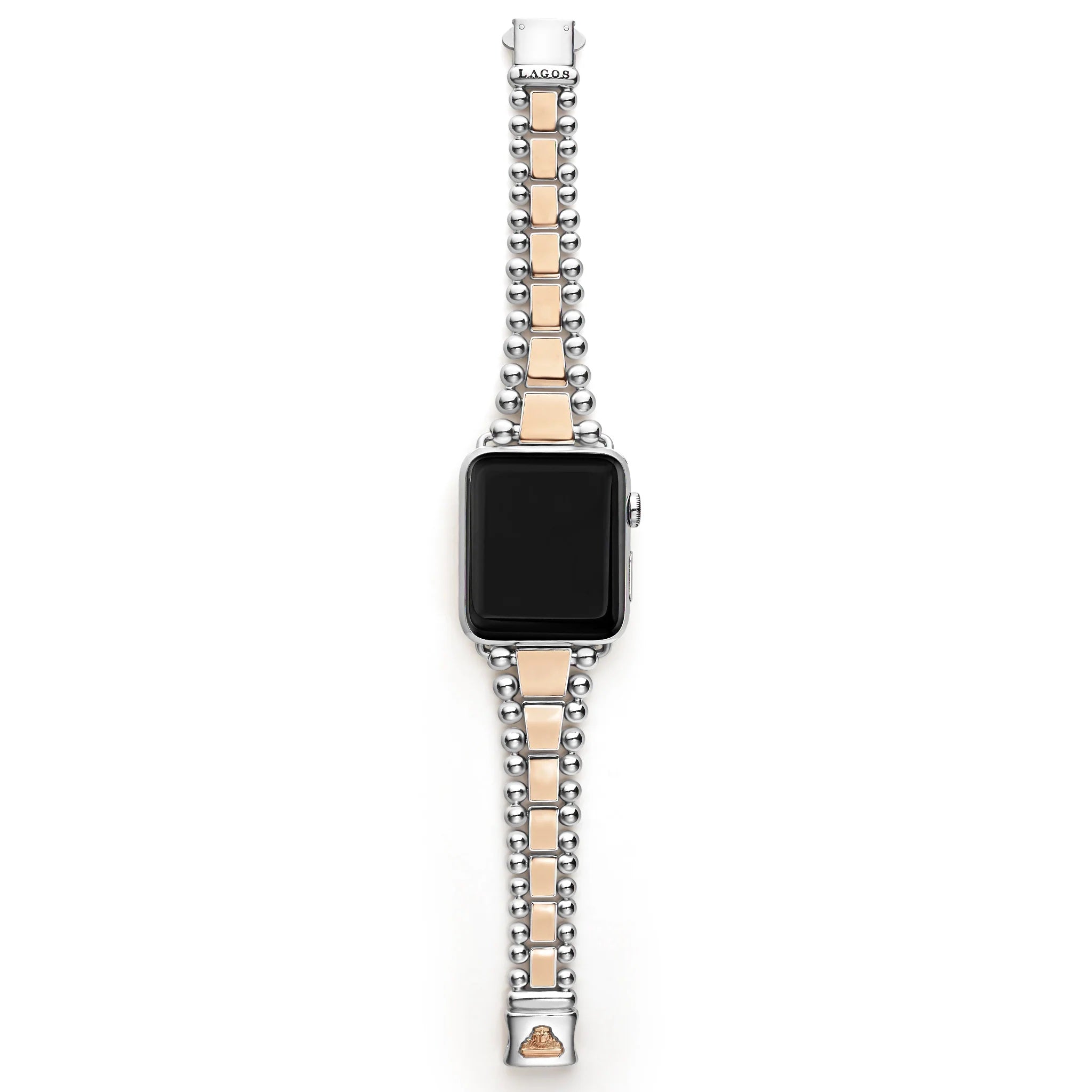LAGOS 18K ROSE GOLD STAINLESS STEEL SMART CAVIAR WATCH BRACELET