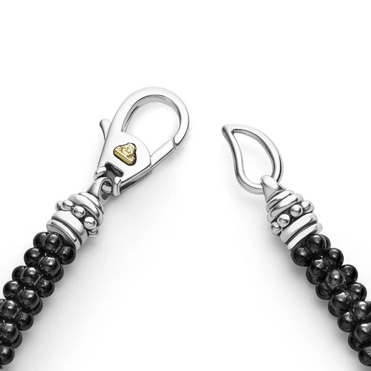 LAGOS CAVIAR BLACK CERAMIC BEADED BRACELET
