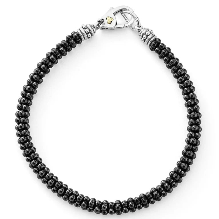 LAGOS CAVIAR BLACK CERAMIC BEADED BRACELET