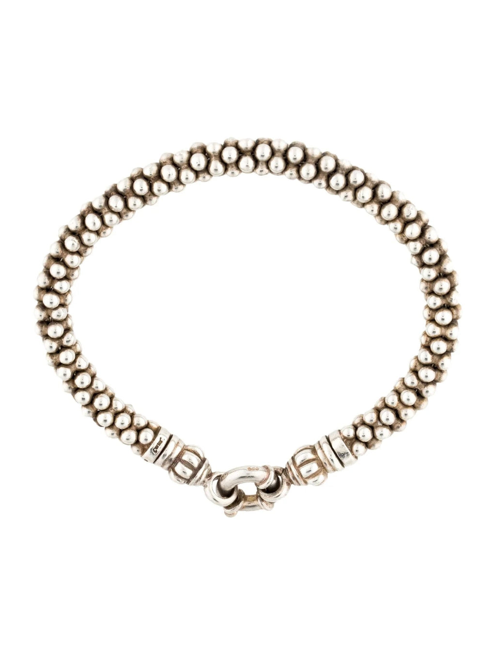 LAGOS STERLING SILVER CAVIAR BEADED LINK BRACELET