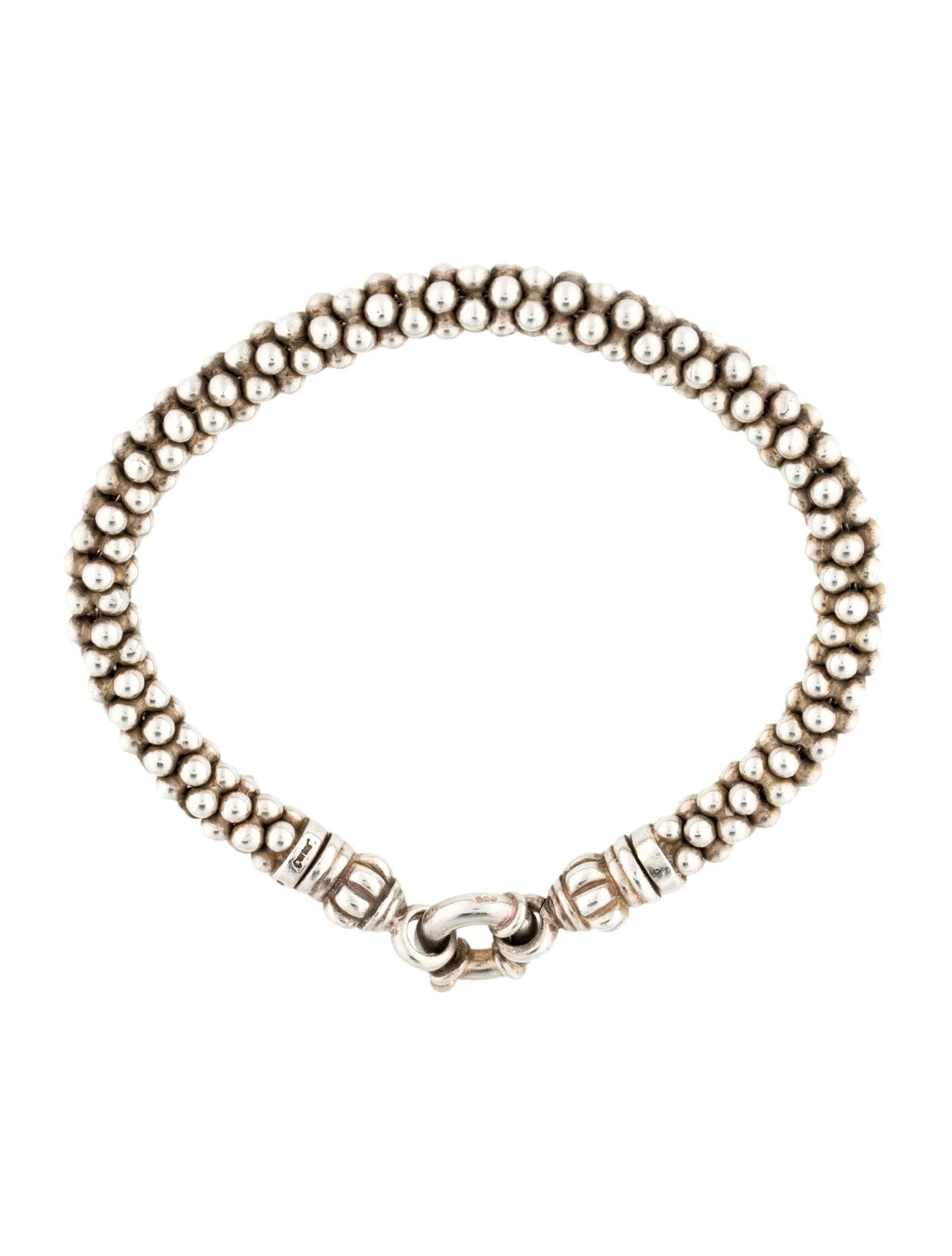 LAGOS STERLING SILVER CAVIAR BEADED LINK BRACELET