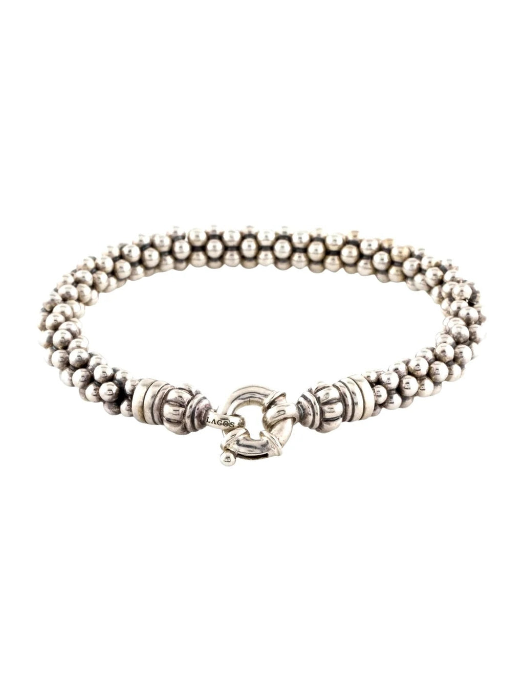 LAGOS STERLING SILVER CAVIAR BEADED LINK BRACELET