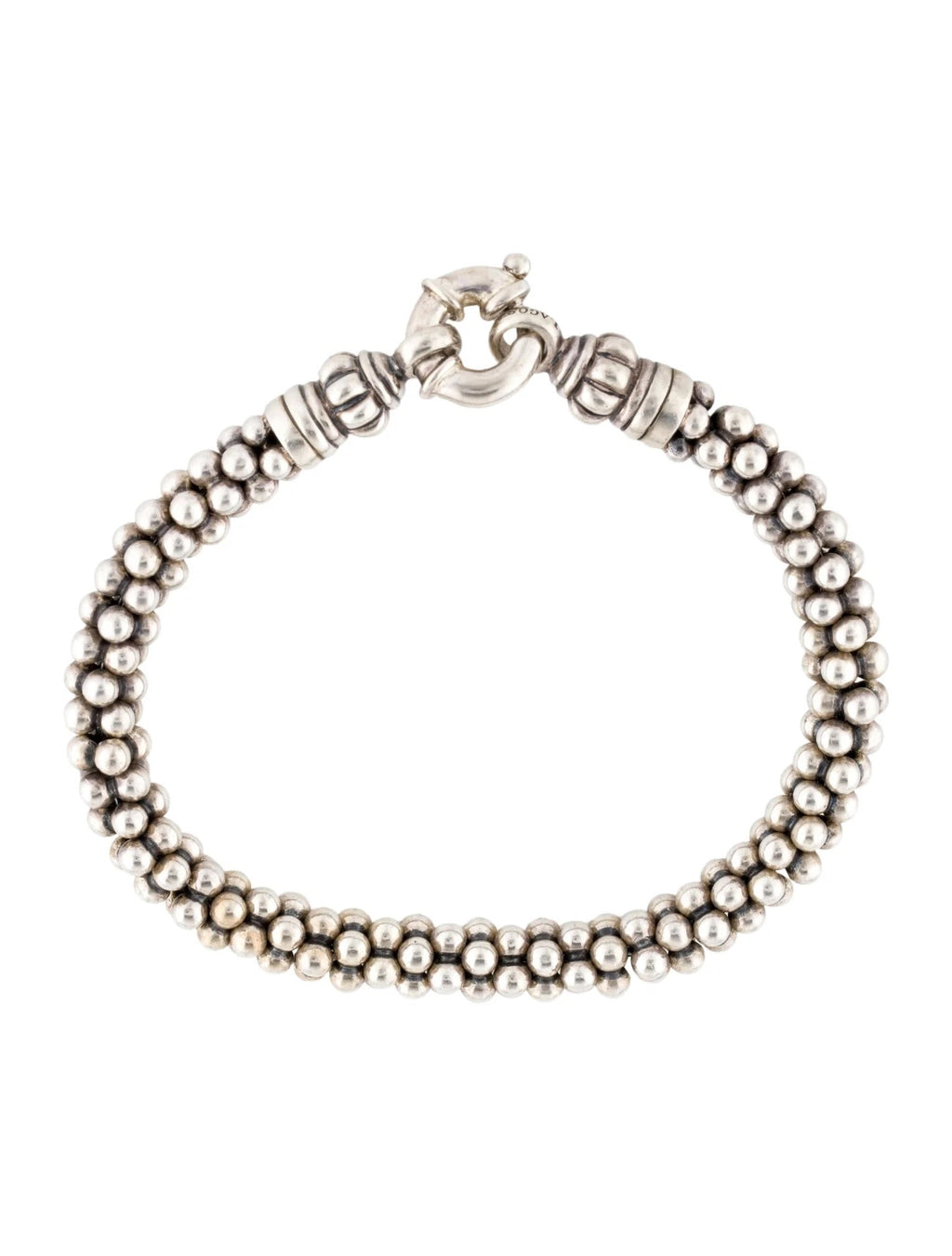 LAGOS STERLING SILVER CAVIAR BEADED LINK BRACELET