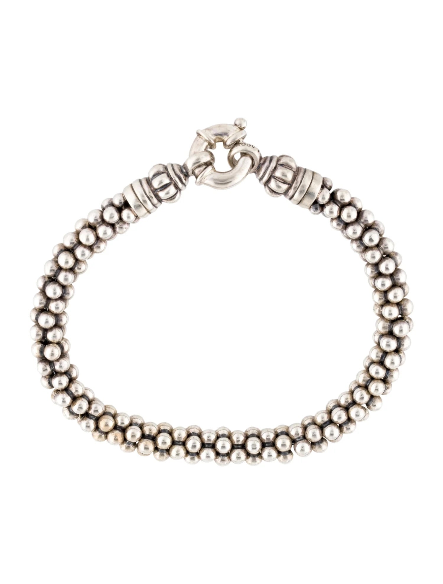 LAGOS STERLING SILVER CAVIAR BEADED LINK BRACELET