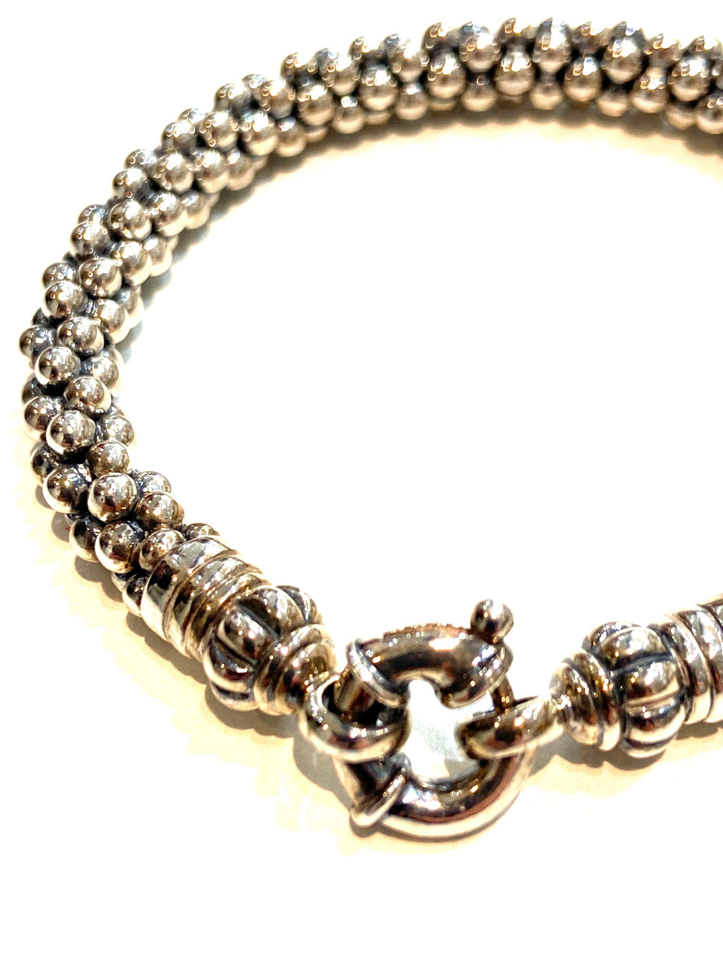 LAGOS STERLING SILVER CAVIAR BEADED LINK BRACELET