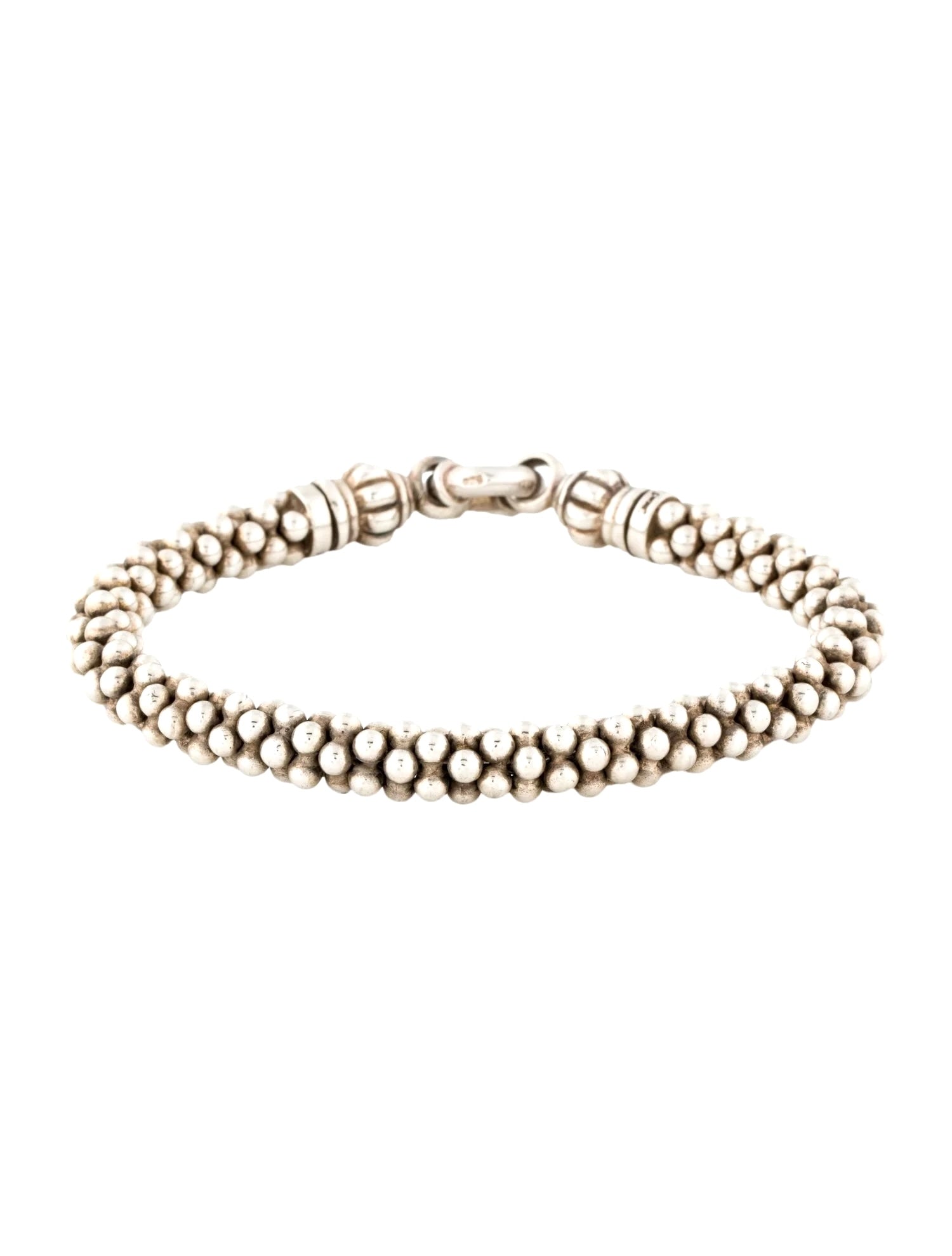 LAGOS STERLING SILVER CAVIAR BEADED LINK BRACELET