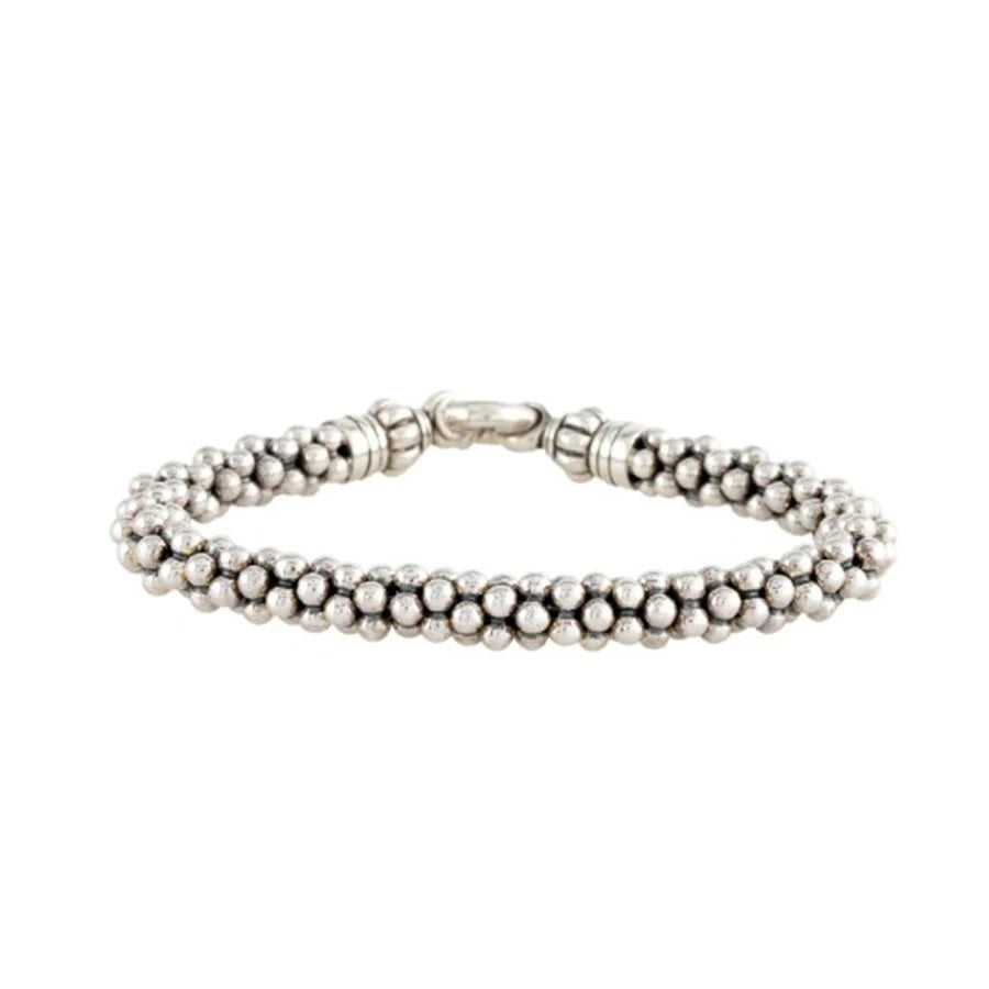 LAGOS STERLING SILVER CAVIAR BEADED LINK BRACELET