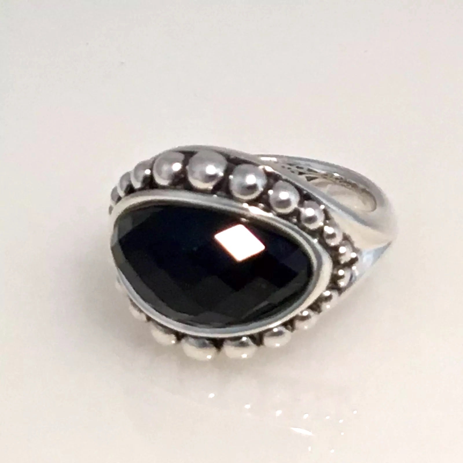 LAGOS STERLING SILVER MAYA ONYX RING