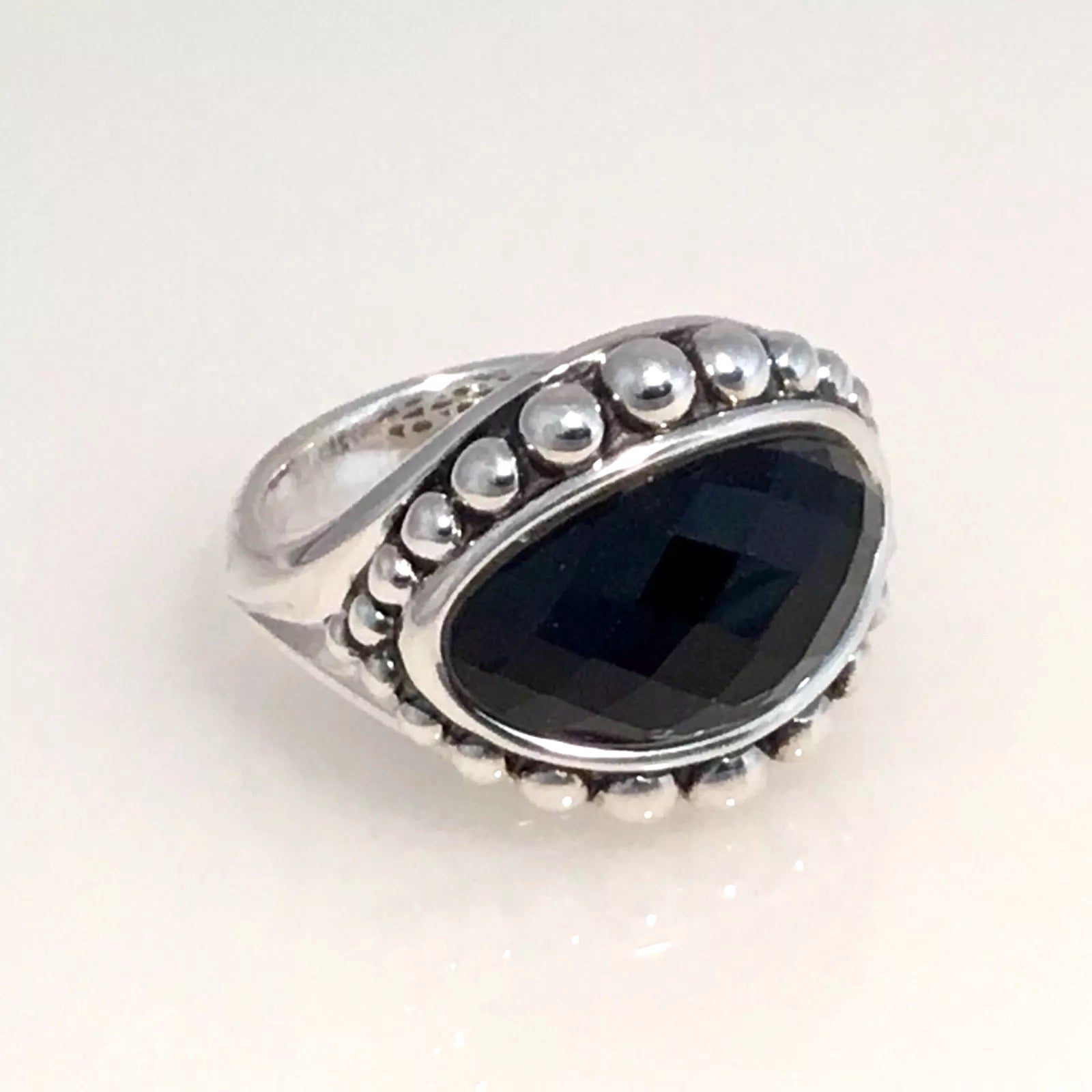 LAGOS STERLING SILVER MAYA ONYX RING