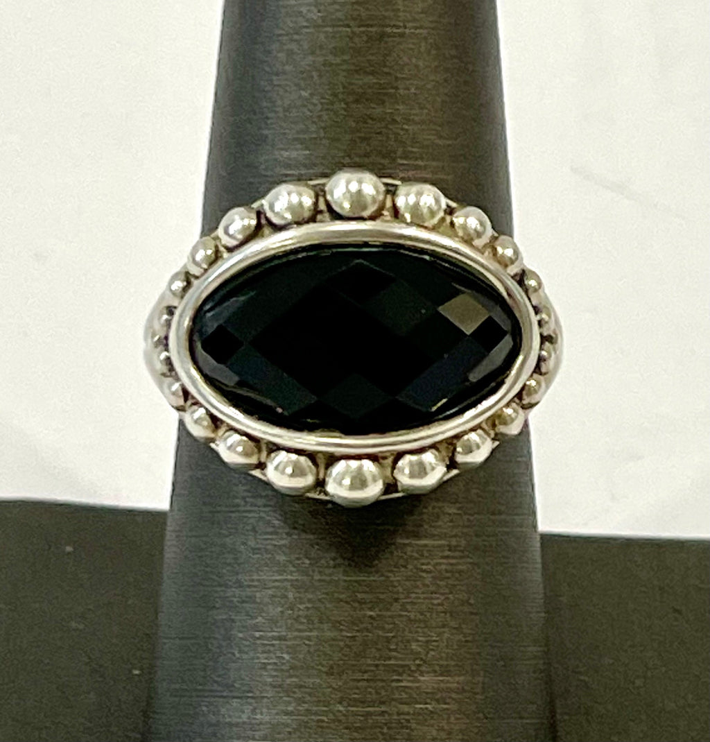 LAGOS STERLING SILVER MAYA ONYX RING