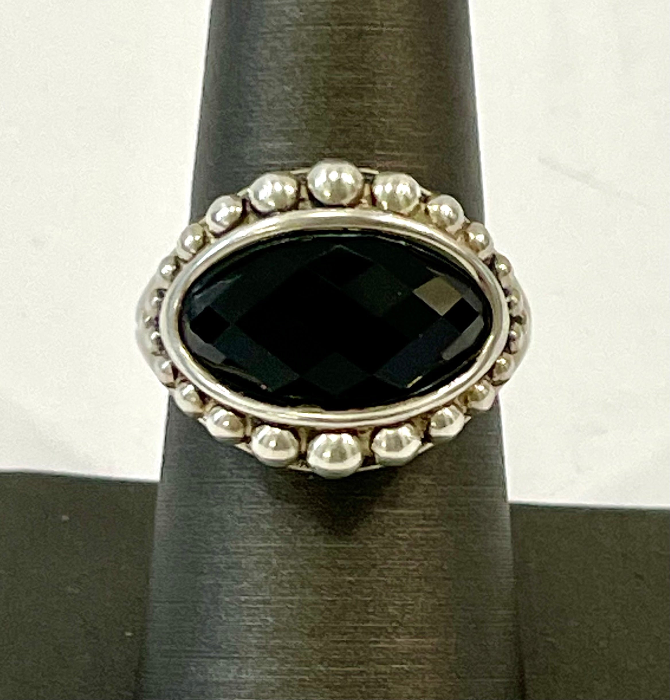 LAGOS STERLING SILVER MAYA ONYX RING