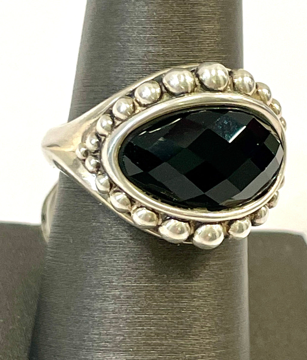 LAGOS STERLING SILVER MAYA ONYX RING