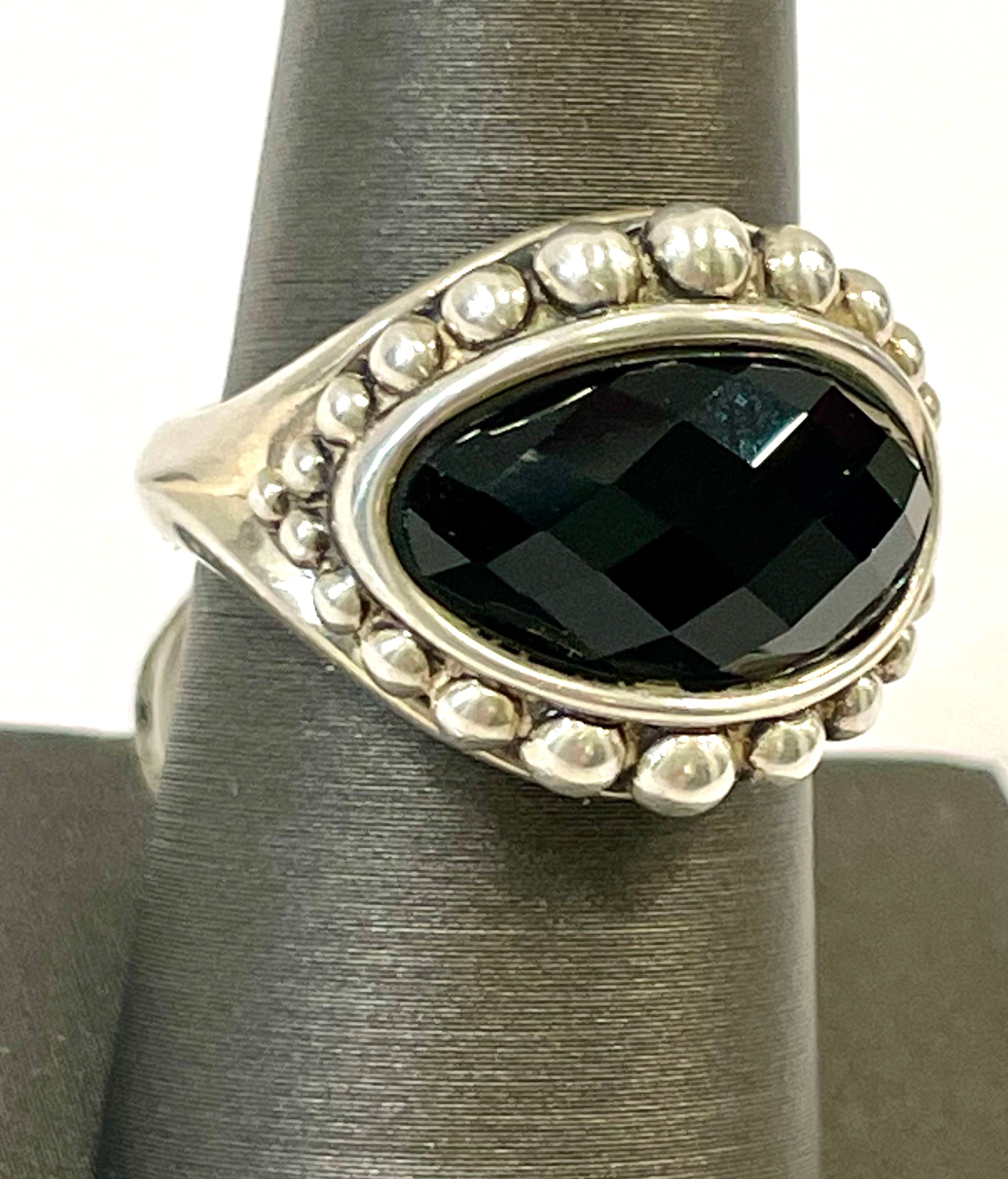 LAGOS STERLING SILVER MAYA ONYX RING