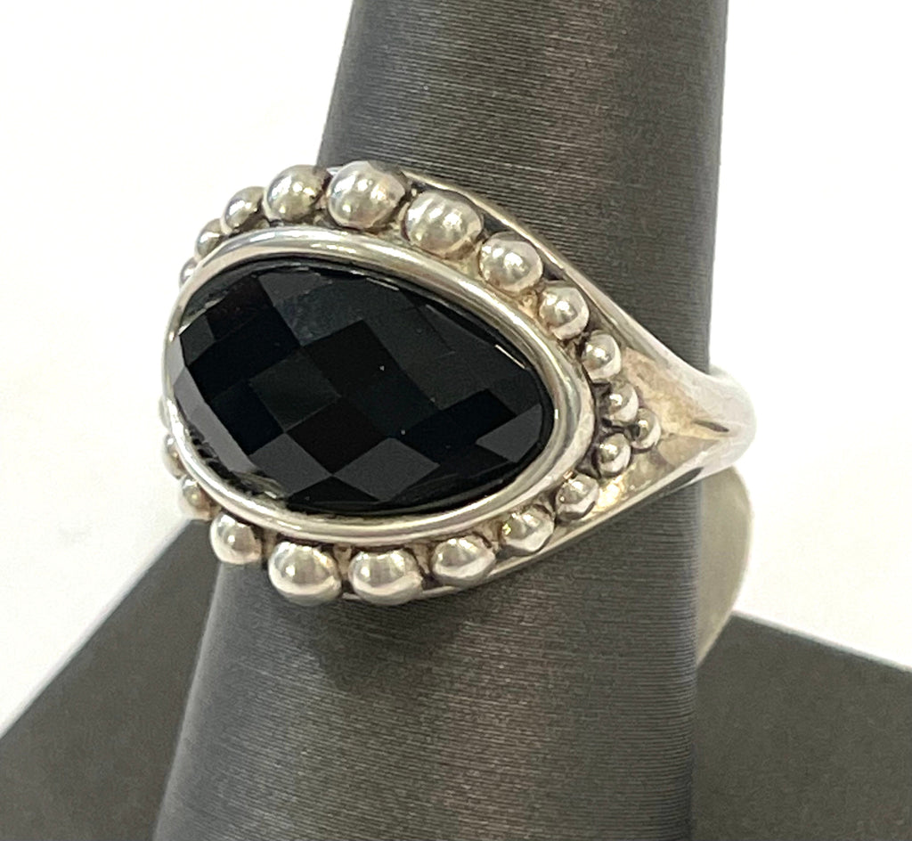 LAGOS STERLING SILVER MAYA ONYX RING