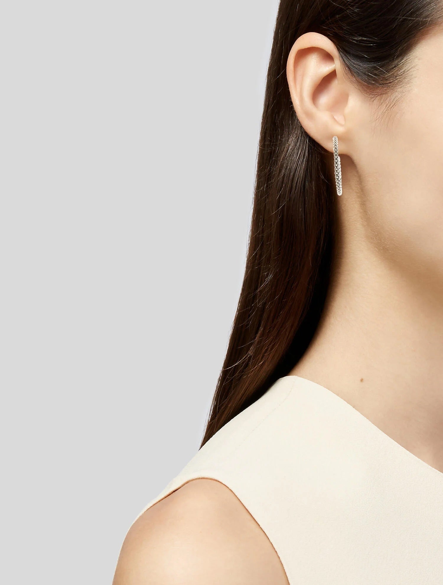 LAGOS STERLING SILVER CAVIAR SWIRL HOOP EARRINGS