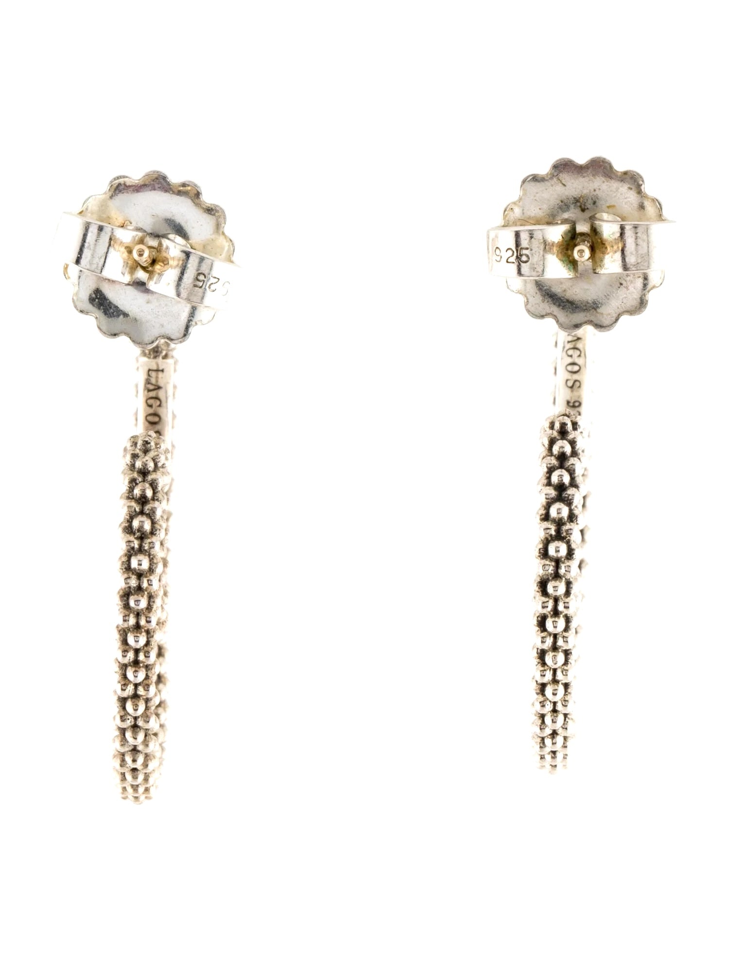 LAGOS STERLING SILVER CAVIAR SWIRL HOOP EARRINGS