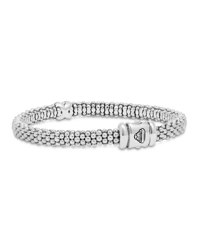 LAGOS STERLING SILVER DIAMONDS EMBRACE COLLECTION ROPE BRACELET