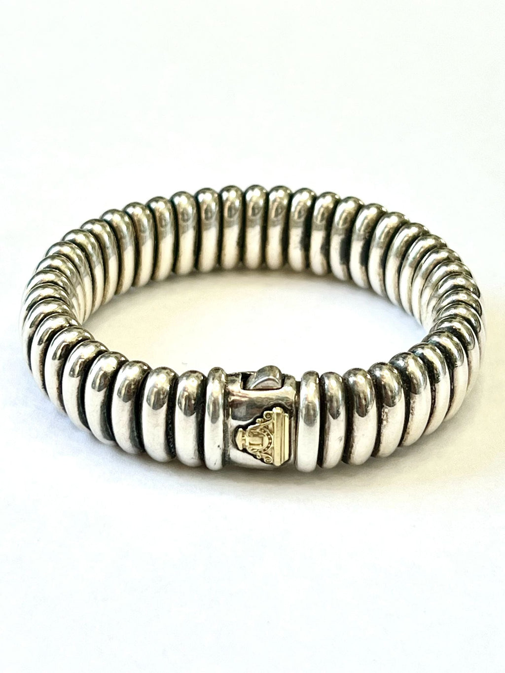 LAGOS STERLING SILVER 18K GOLD FLUTED  BRACELET