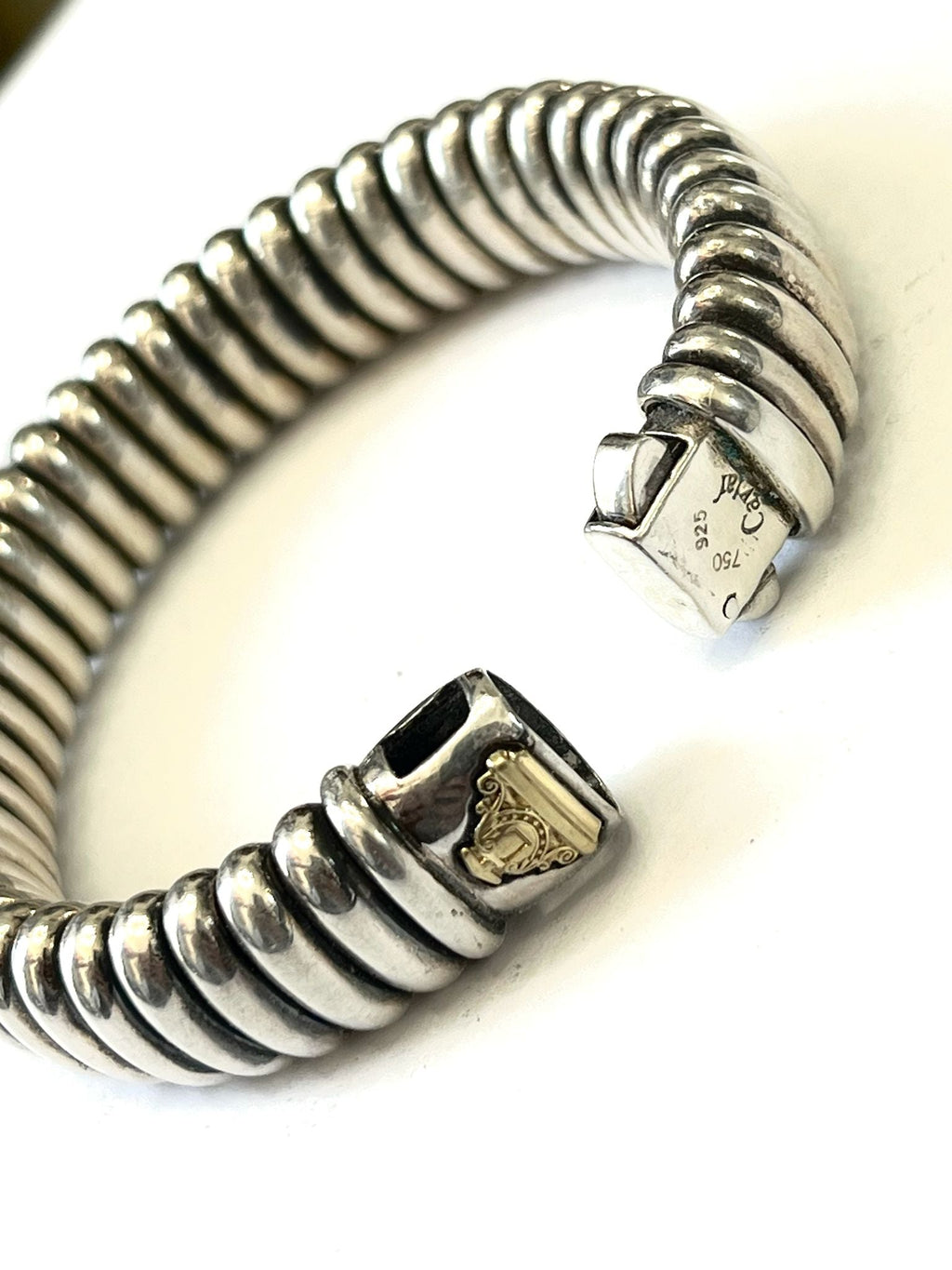 LAGOS STERLING SILVER 18K GOLD FLUTED  BRACELET