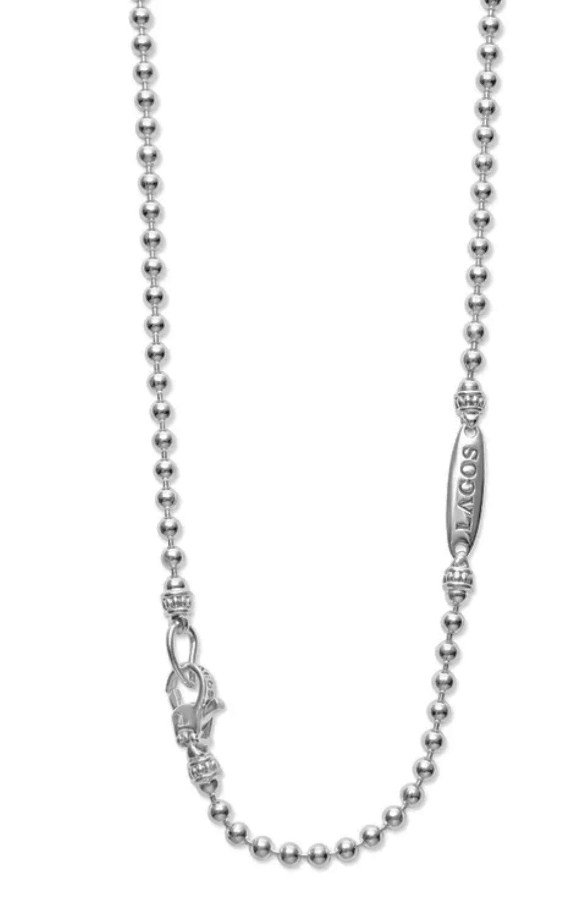 LAGOS LARGE ONYX HEART STERLING SILVER PENDANT NECKLACE