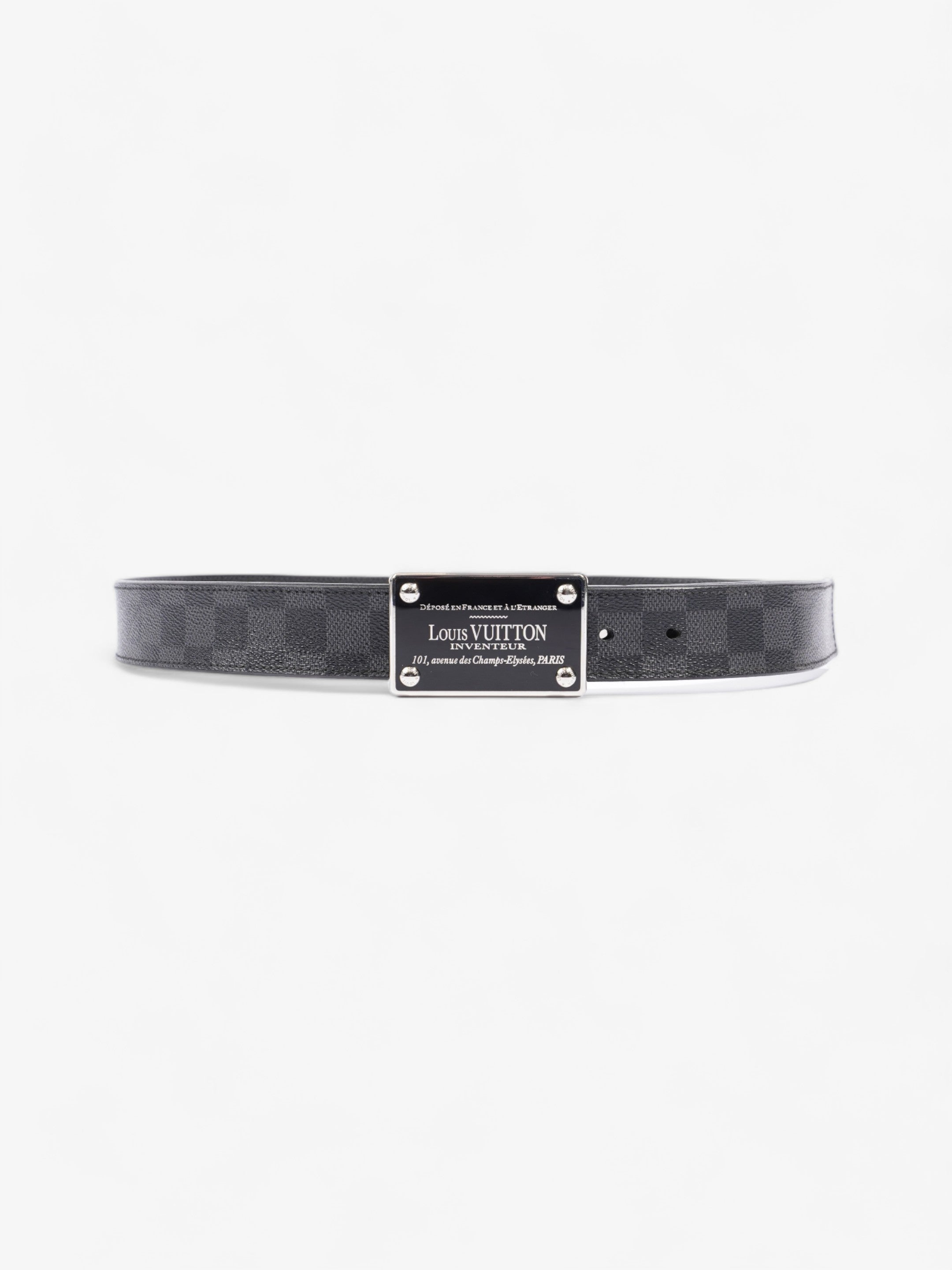 Louis Vuitton Inventeur Reversible Belt Damier Graphite Leather 95cm / 38"