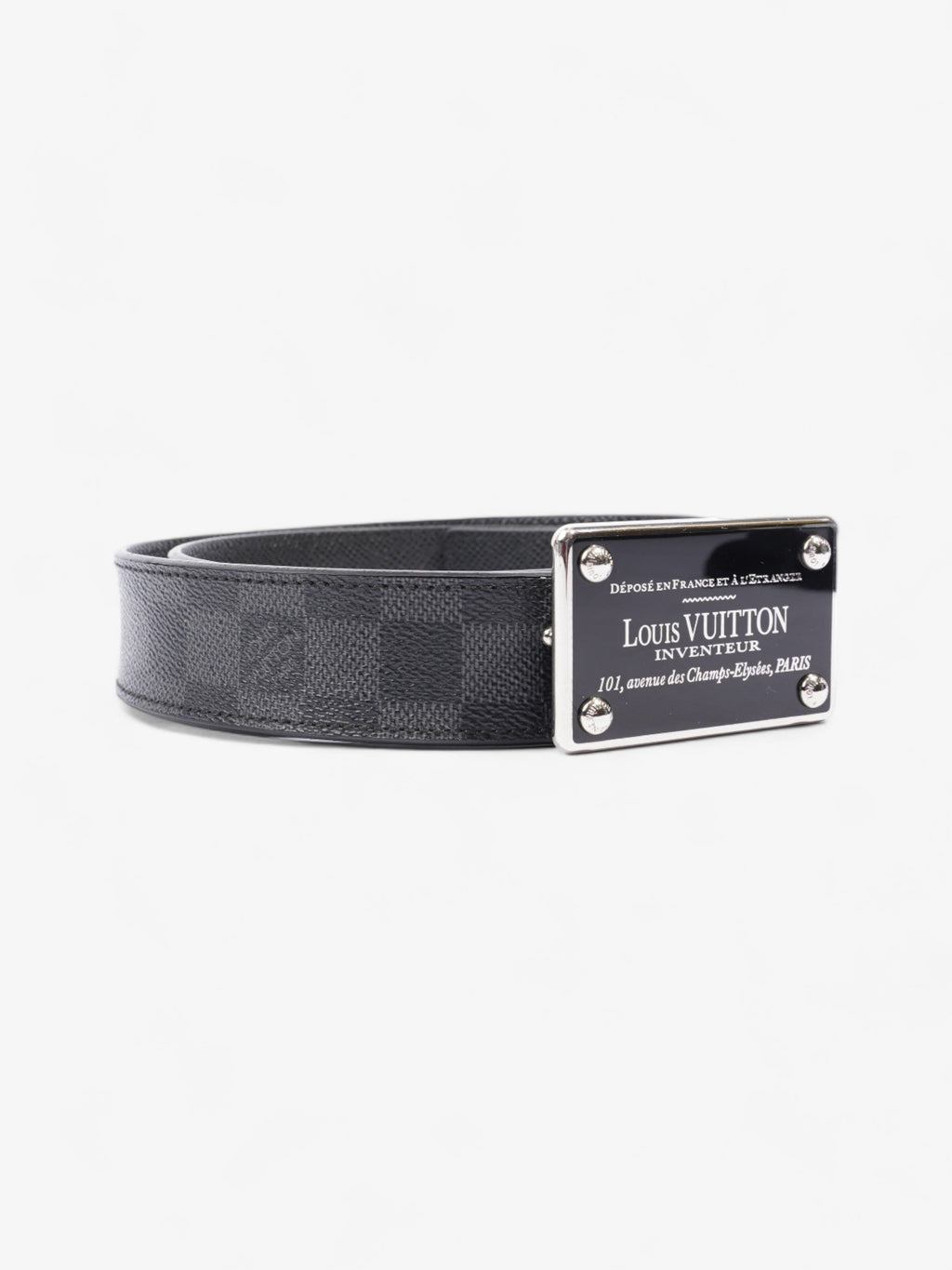 Louis Vuitton Inventeur Reversible Belt Damier Graphite Leather 95cm / 38"