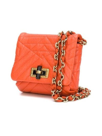 LANVIN MINI POP HAPPY QUILTED LEATHER BAG IN SALMON