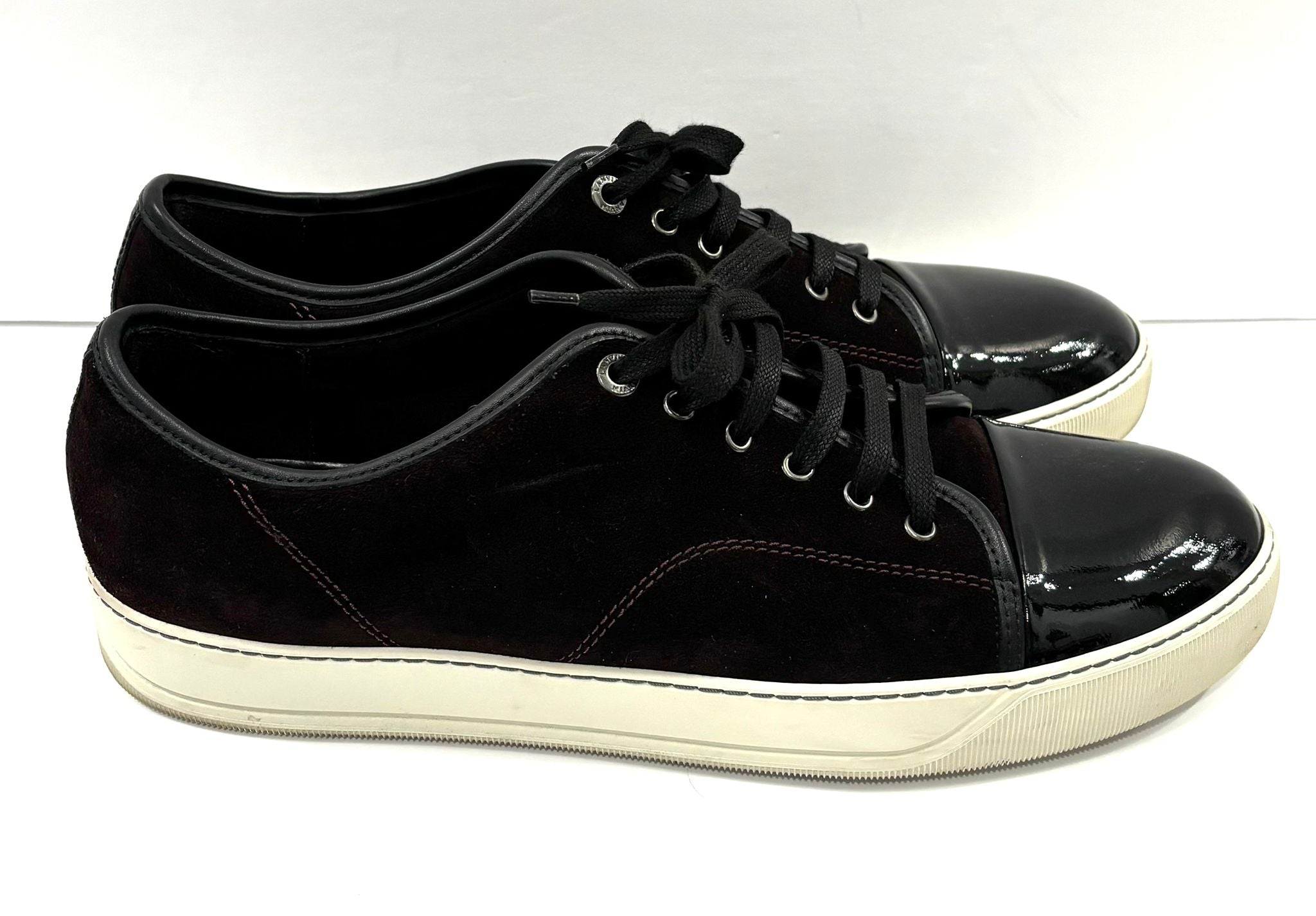 LANVIN SUEDE & PATENT LEATHER DBB1 SNEAKERS