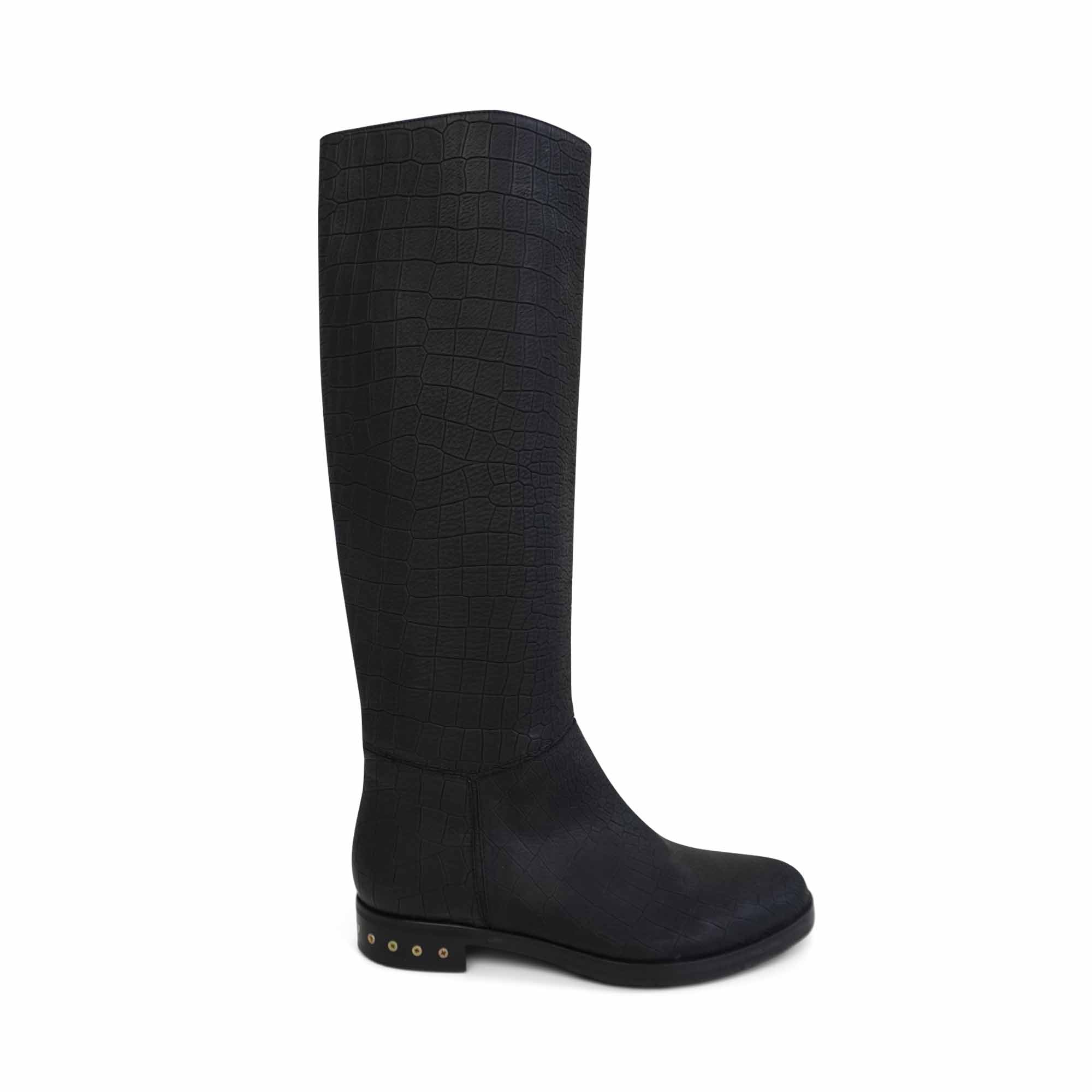 Lanvin Croc-Embossed Boots - Women's 39.5
