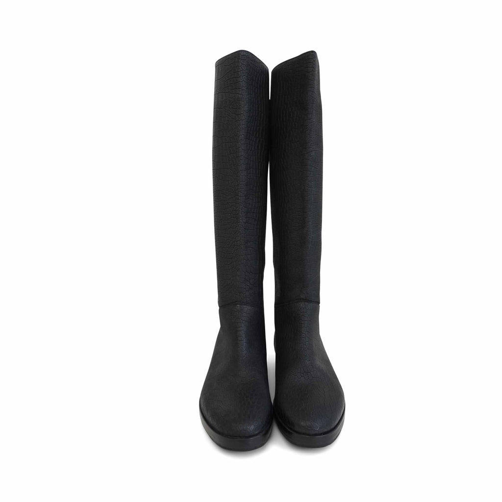 Lanvin Croc-Embossed Boots - Women's 39.5