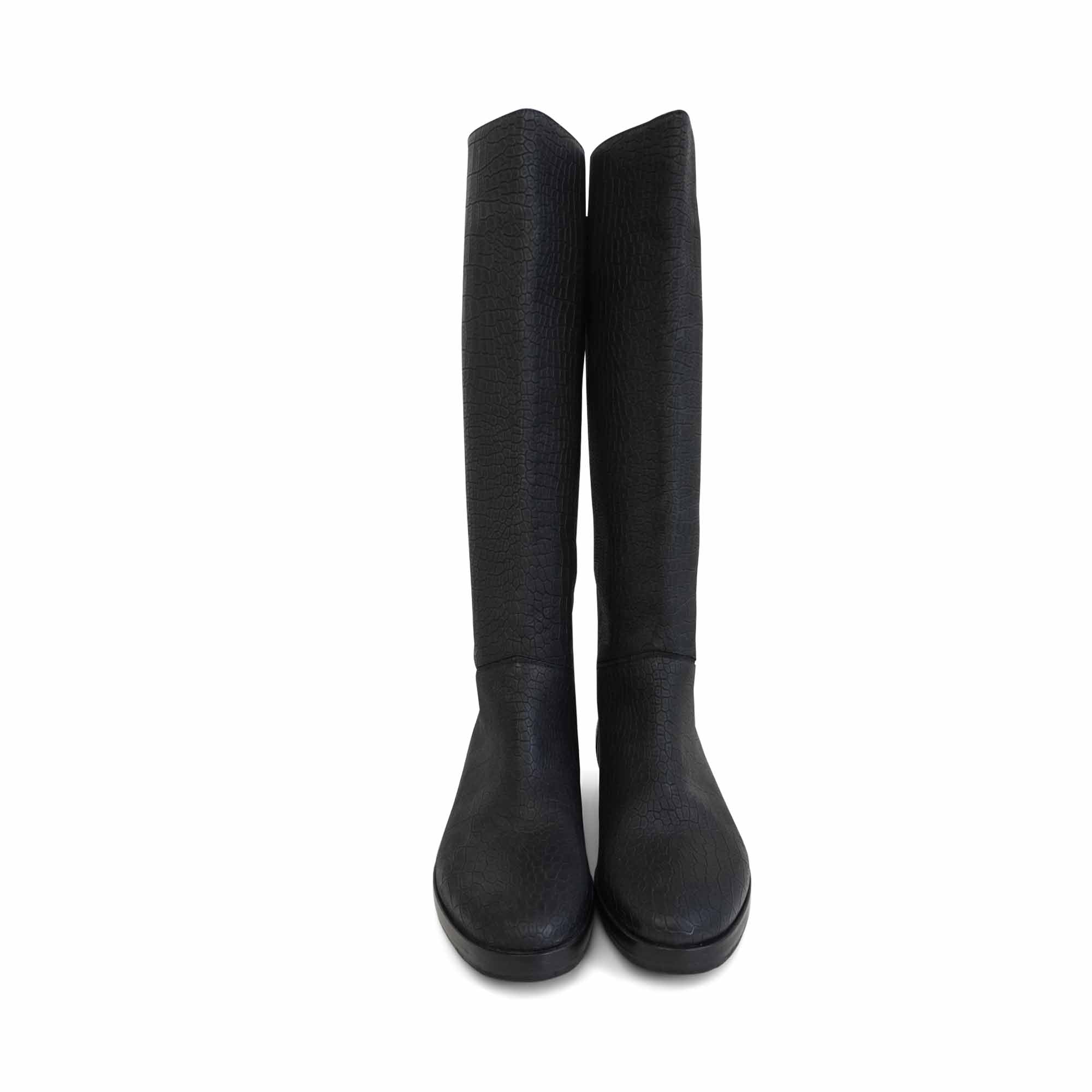 Lanvin Croc-Embossed Boots - Women's 39.5