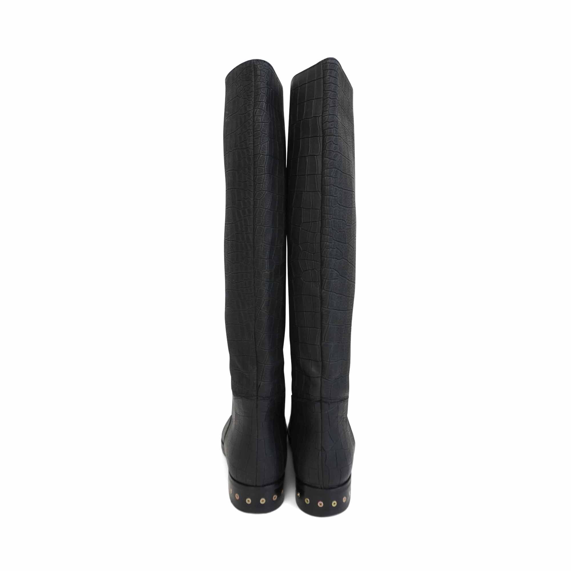 Lanvin Croc-Embossed Boots - Women's 39.5