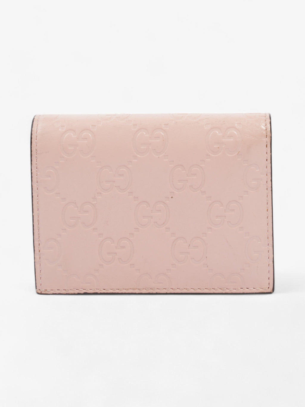 Gucci Guccissima Signature Crystal Cat  Case Wallet Light Candy Pink Calfskin Leather