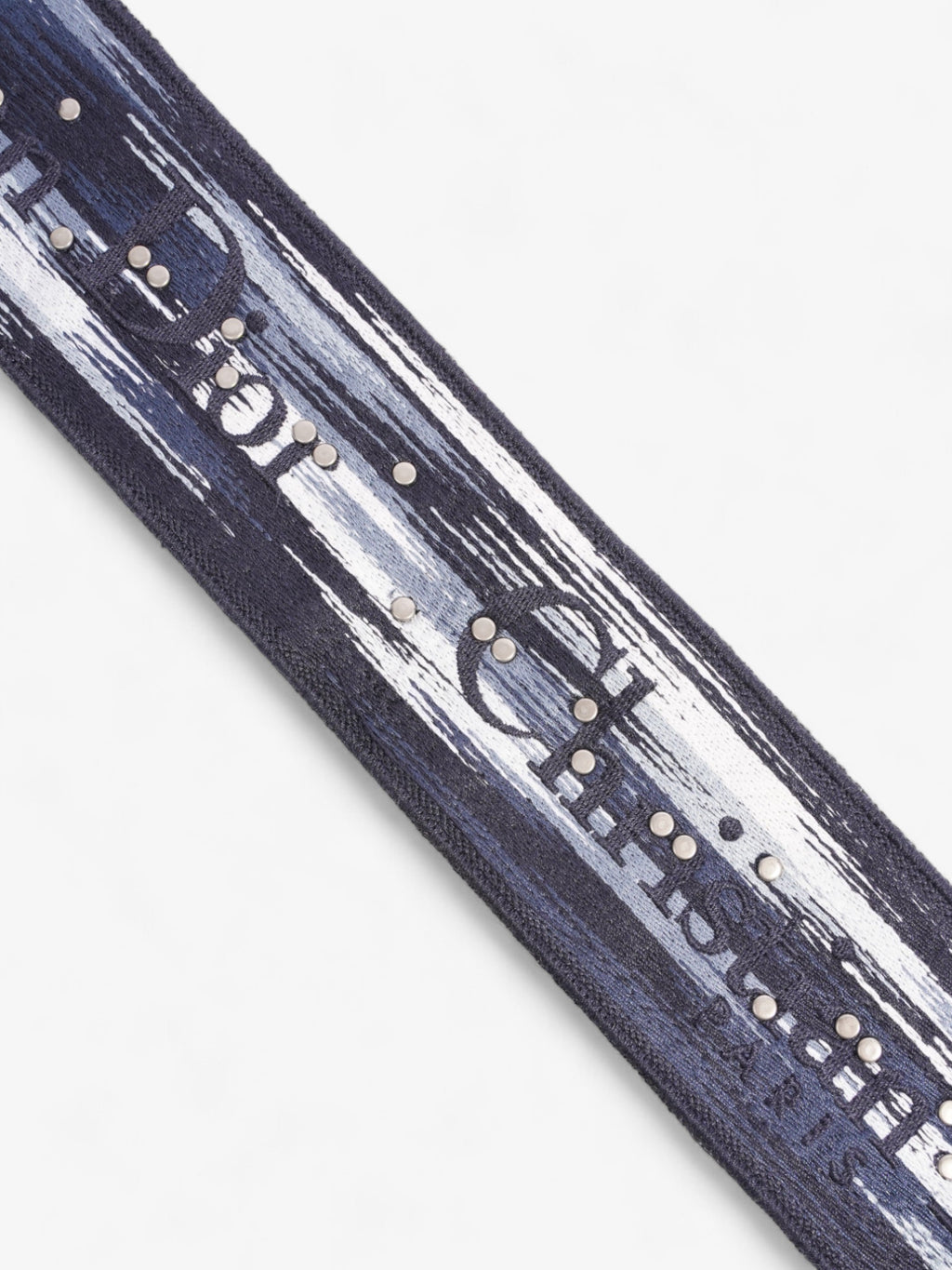 Christian Dior Saddle Bag Strap Navy / Black / White Canvas
