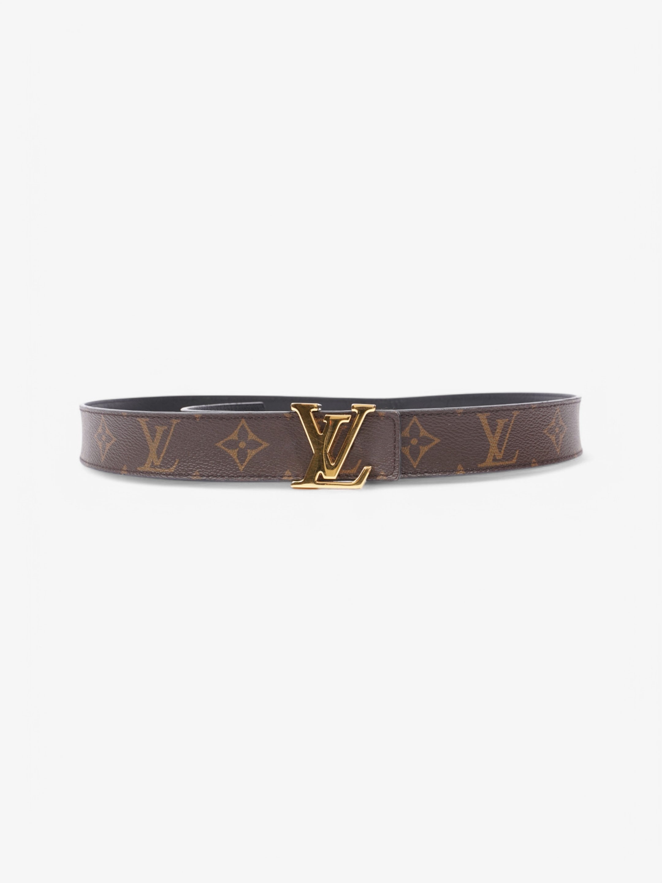 Louis Vuitton LV Initiales Reversible Belt Monogram / Gold / Black Coated Canvas 85cm / 34"
