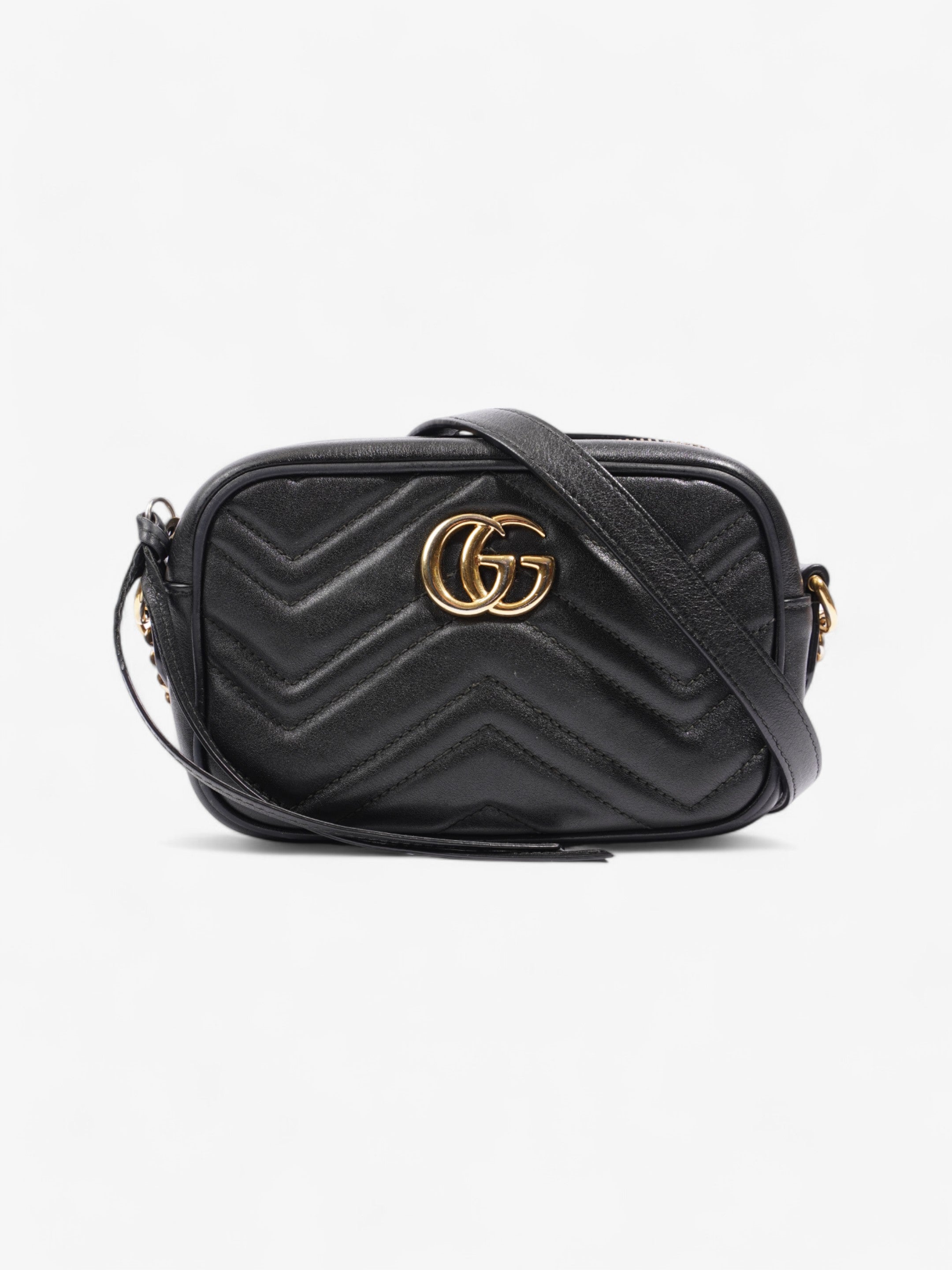 Gucci Marmont Black Matelasse Leather Mini