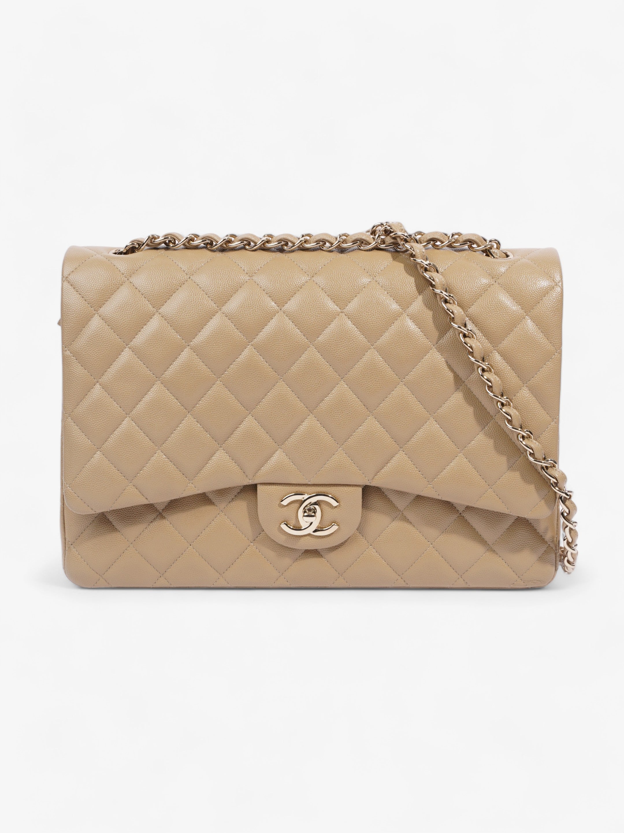 Chanel Classic Flap Mustard Caviar Leather Maxi