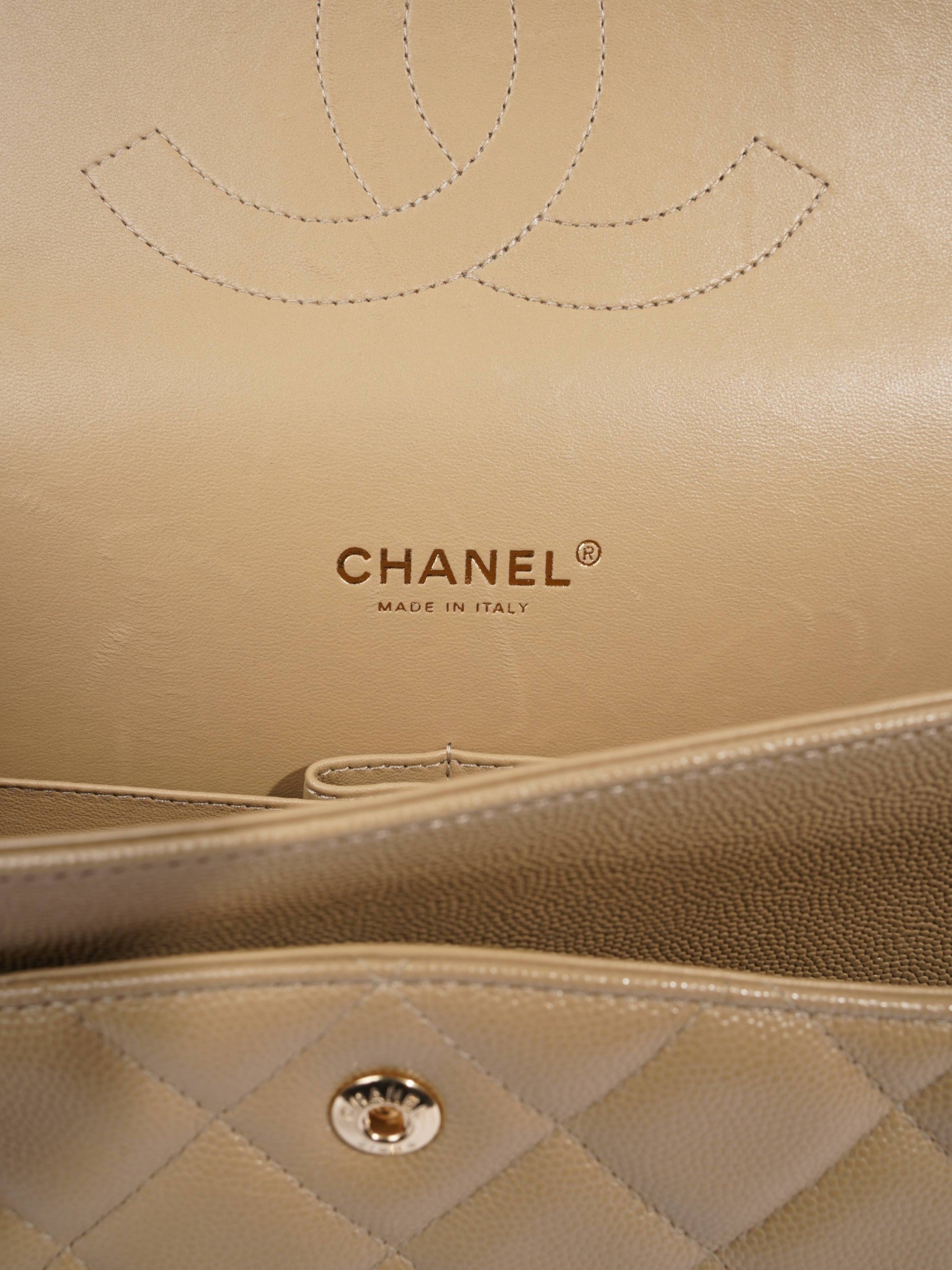 Chanel Classic Flap Mustard Caviar Leather Maxi