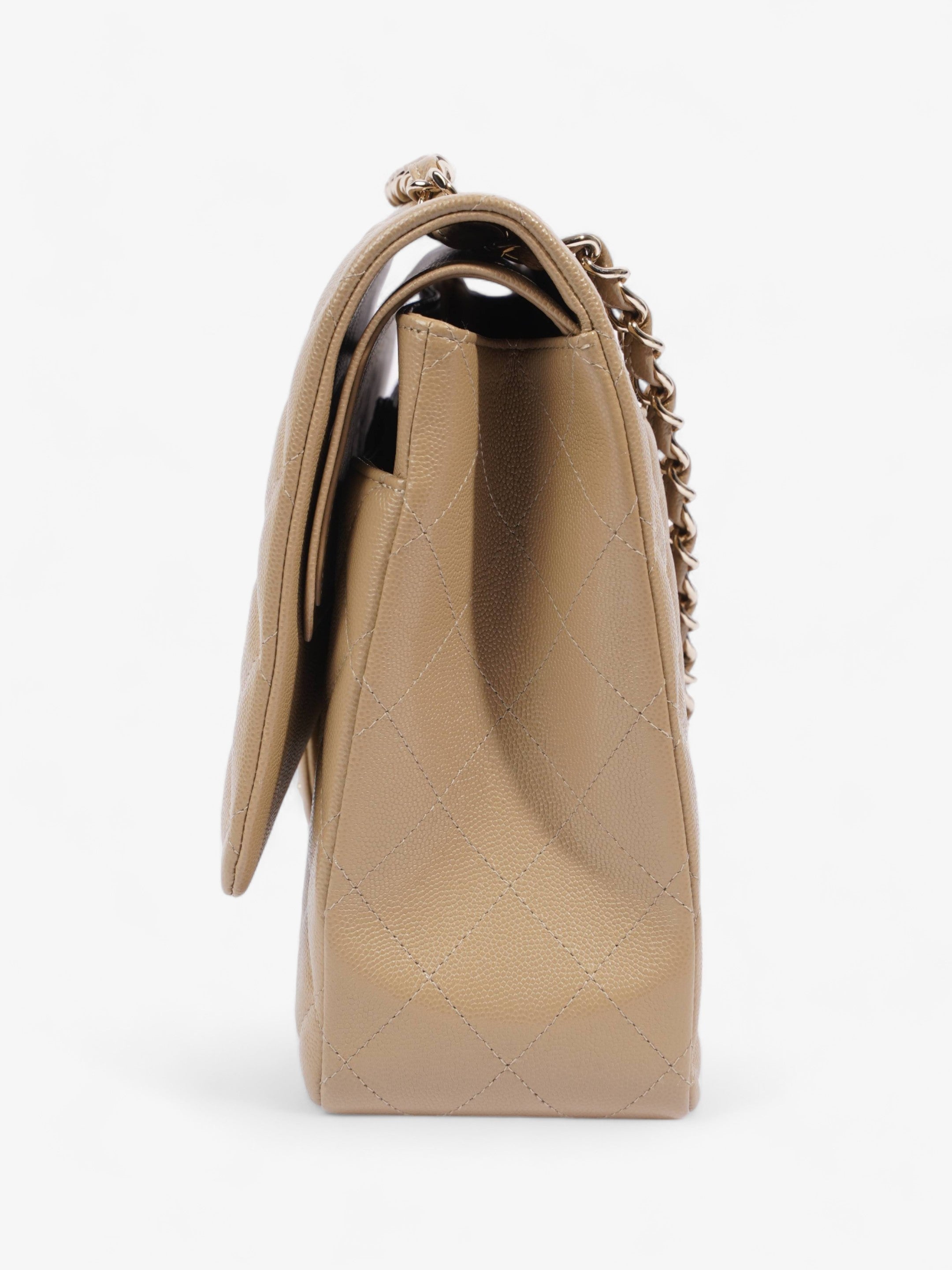 Chanel Classic Flap Mustard Caviar Leather Maxi