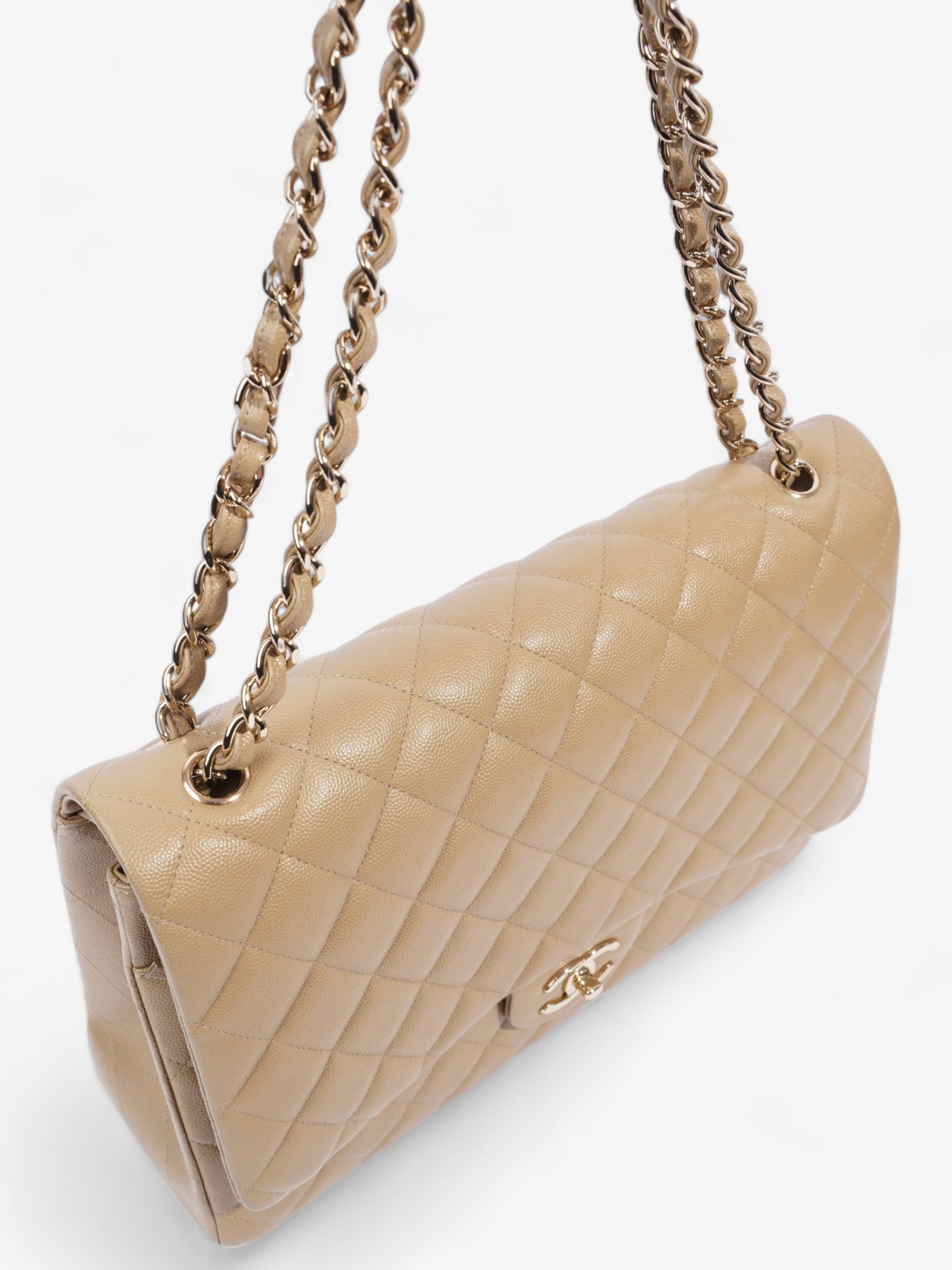 Chanel Classic Flap Mustard Caviar Leather Maxi