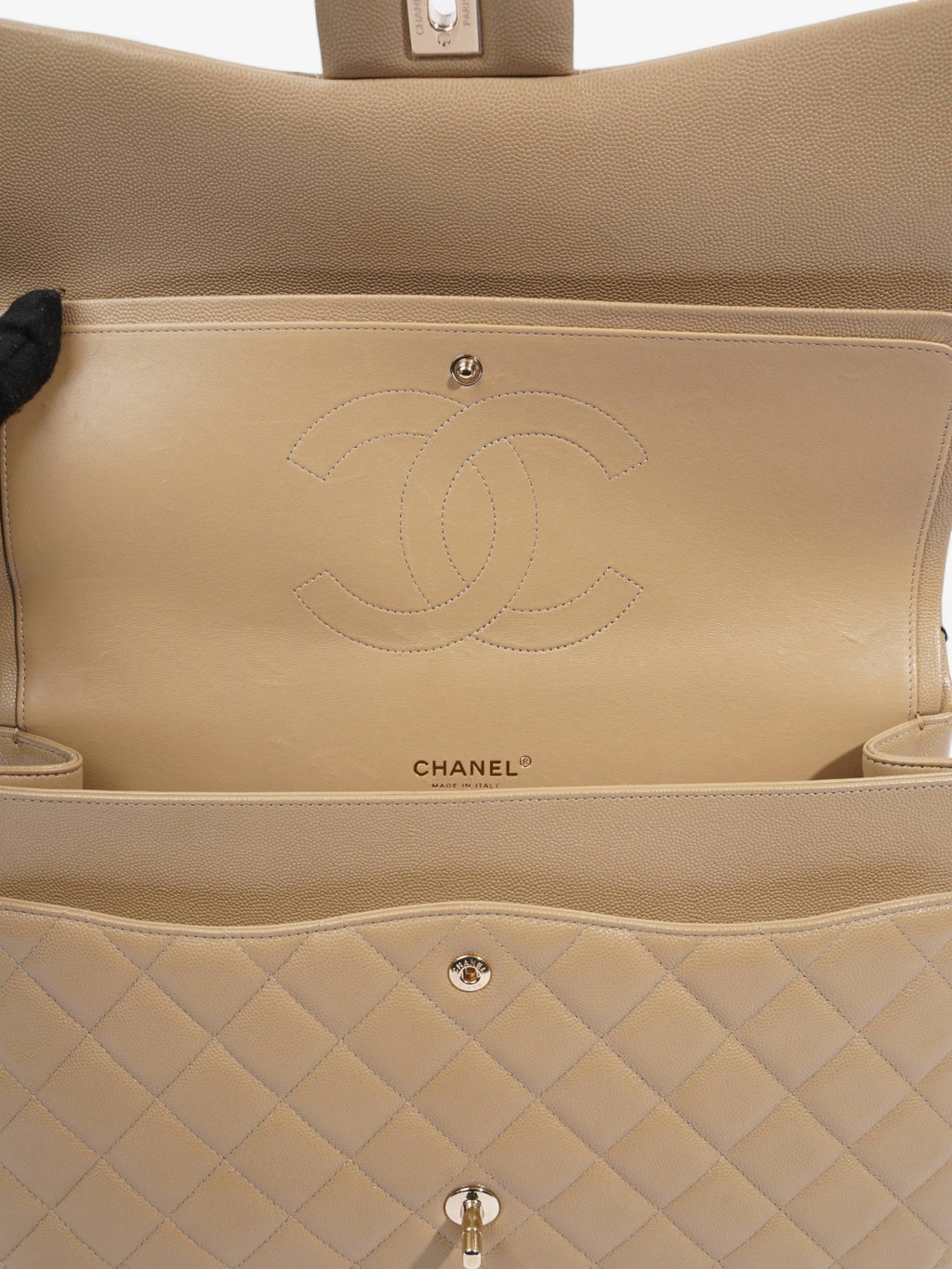 Chanel Classic Flap Mustard Caviar Leather Maxi